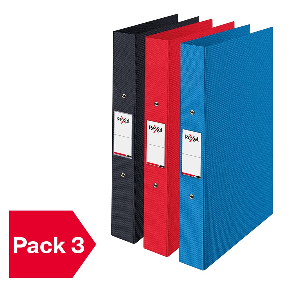 Rexel Choices A4 O-Ring Binder - 25mm Spine, 190 Sheet Capacity | Polypropylene | Assorted Colors 2