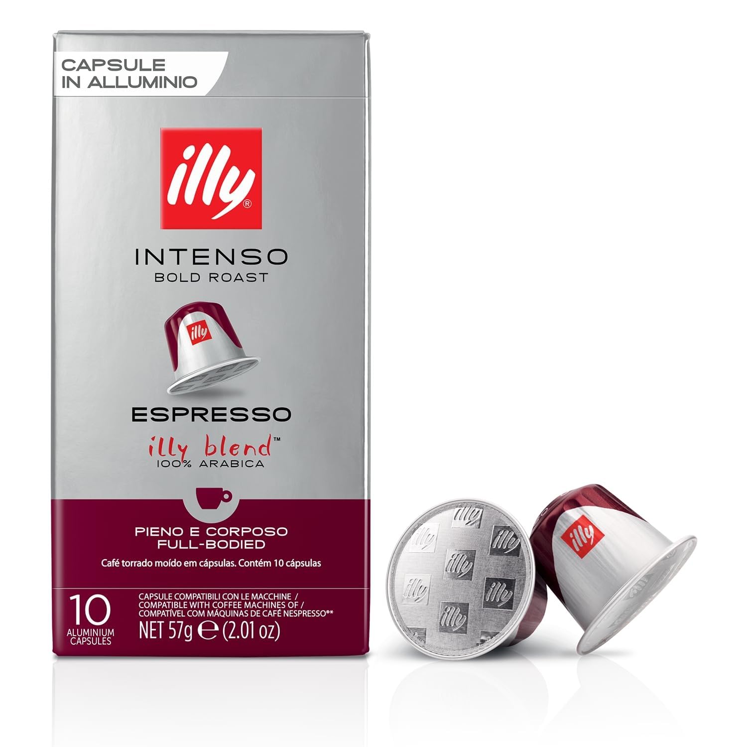 illy Coffee Nespresso Compatible Capsules - Intenso Roast, 100% Arabica, Aluminium | 10 Count