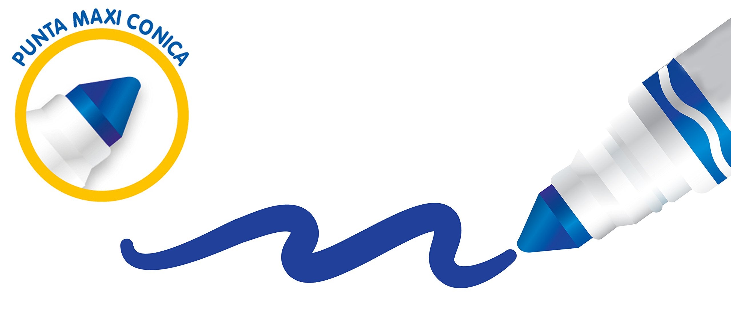 Crayola 24 Washable Maxi Tip Marker Pens - One Tip Two Effects for Drawing & Coloring