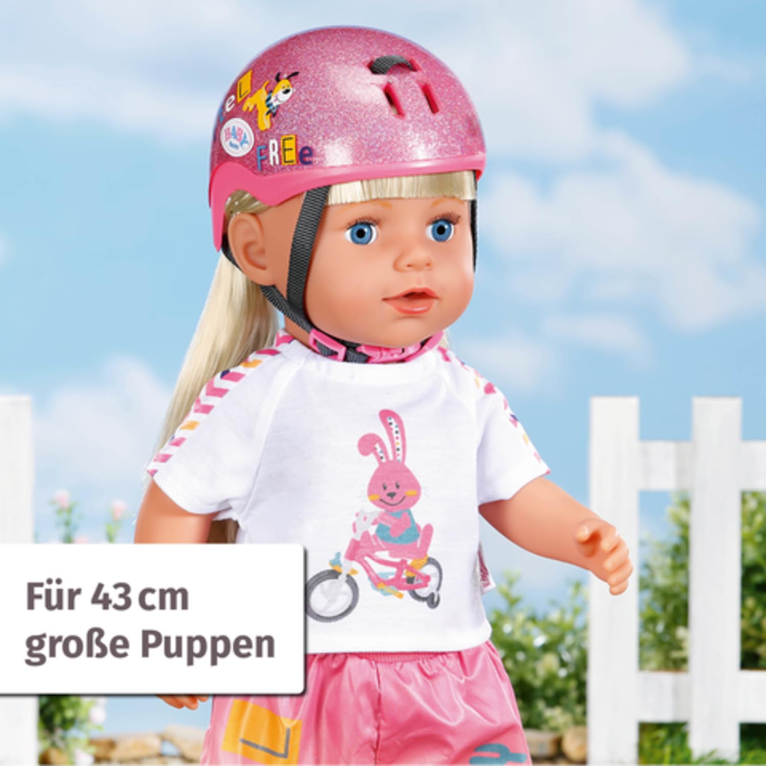 BABY Born 43 cm Doll Bike Helmet - Pink Glitter Safety Accessory for Kids 3+ 3