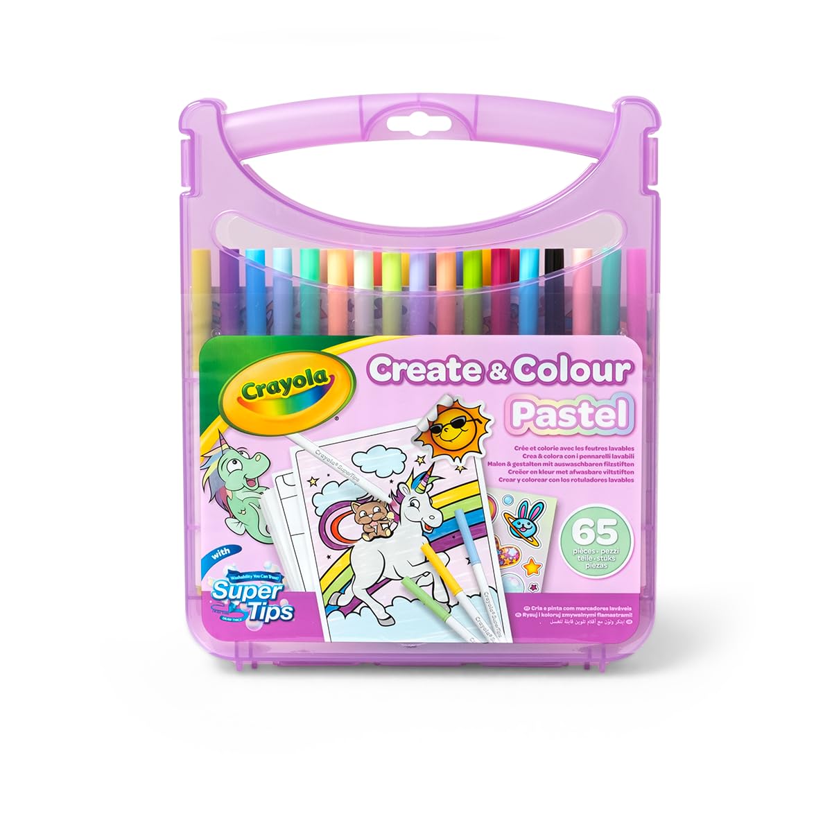 CRAYOLA Pastel Create & Carry Case - 65+ Piece Art Set for Kids Ages 4+