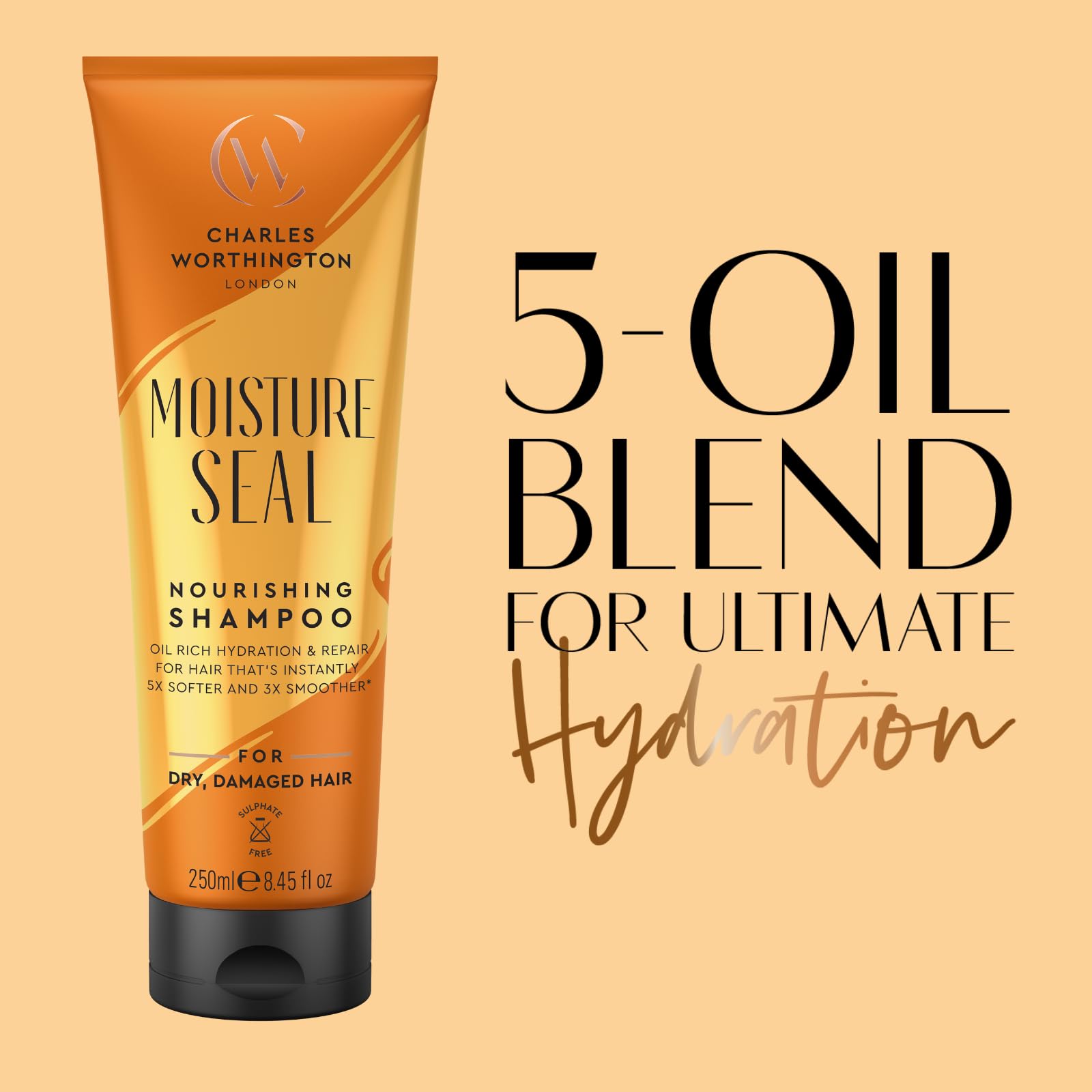 Charles Worthington Moisture Seal Nourishing Shampoo - Deep Moisture for Dry Hair, 250 ml 2
