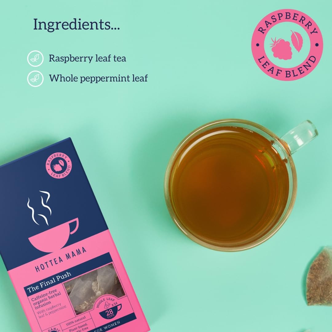 HOTTEA MAMA The Final Push Organic Raspberry and Peppermint Pregnancy Tea 6