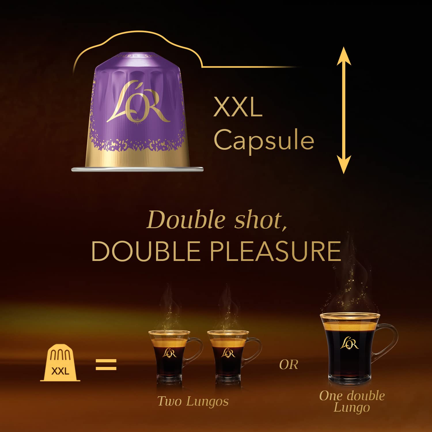 L'OR BARISTA Double Lungo Profondo XXL Aluminium Coffee Capsules (50 Pods) for L'OR BARISTA Machines