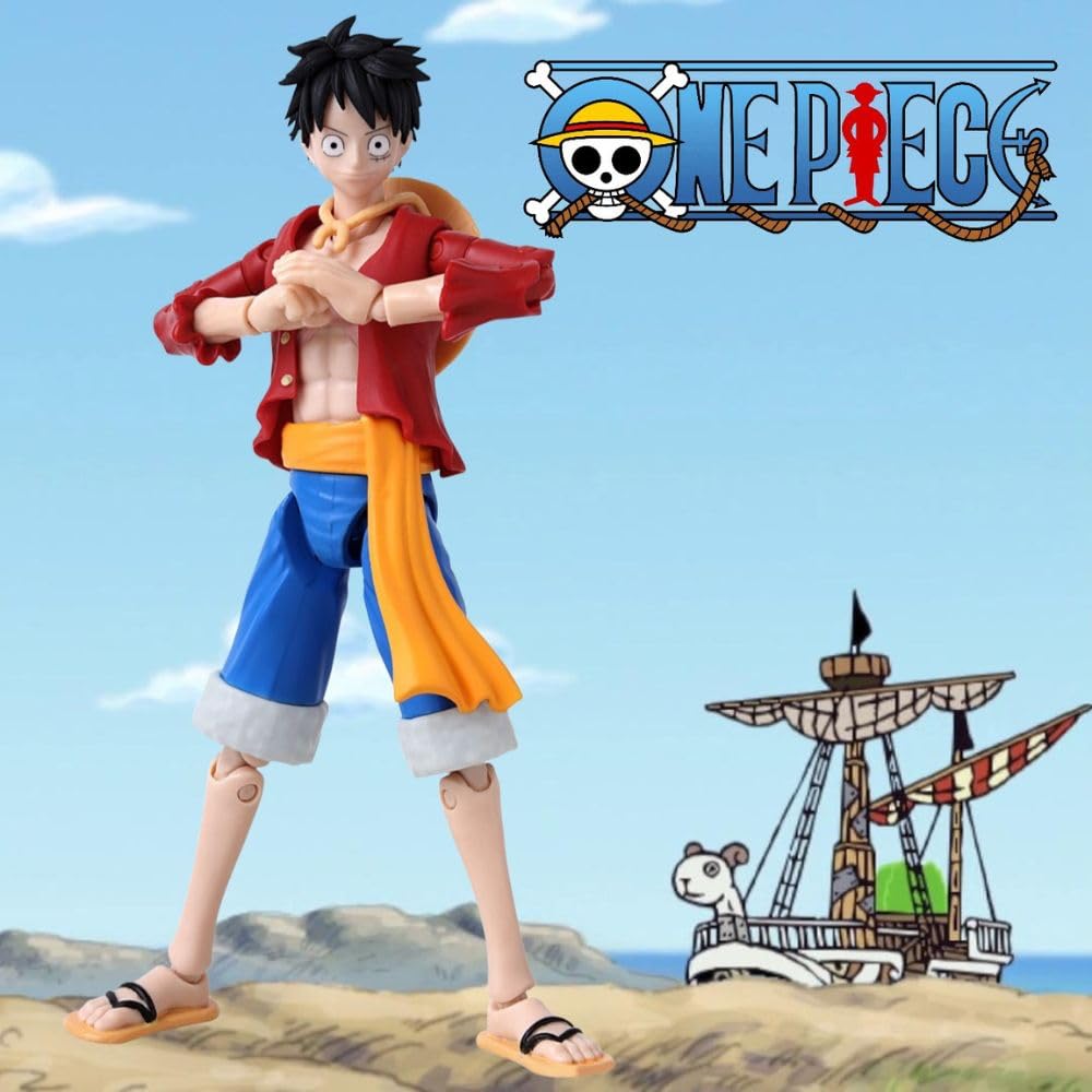 BANDAI One Piece Anime Heroes Monkey D. Luffy Action Figure - 17cm Articulated Pirate Toy with Swappable Hands 3