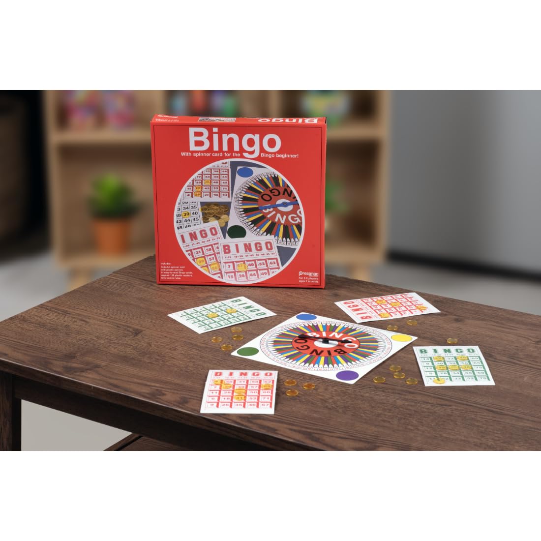 Pressman Classic Bingo Set with Spinner, Bingo Cards & Plastic Markers 3