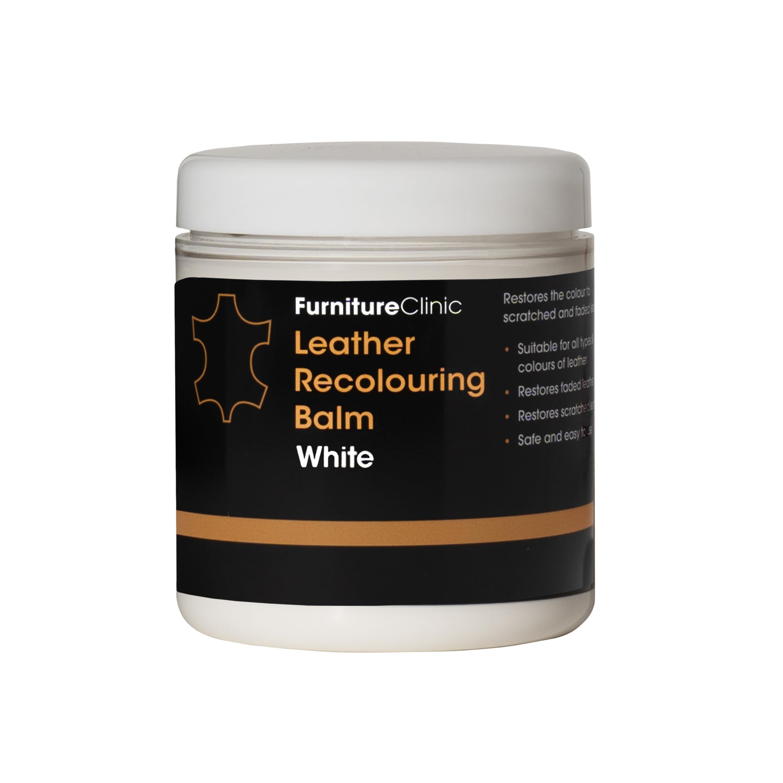 Furniture Clinic Leather Recolouring Balm - White Shade for Faded & Scratched Sofas, Car Seats, Shoes, and Clothing 1