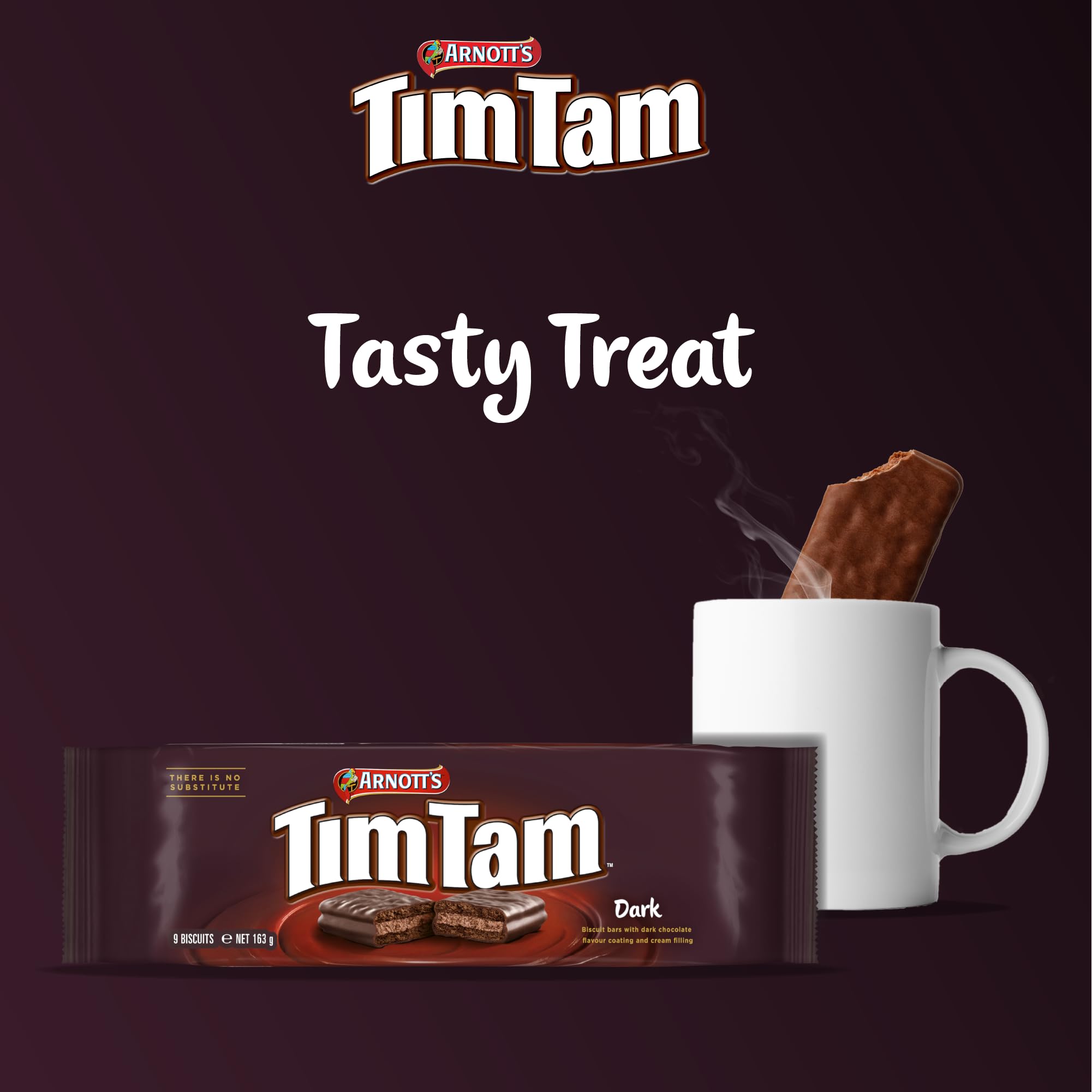 Tim Tam - Dark Chocolate Flavour Coated Biscuit Bars (163g) 3