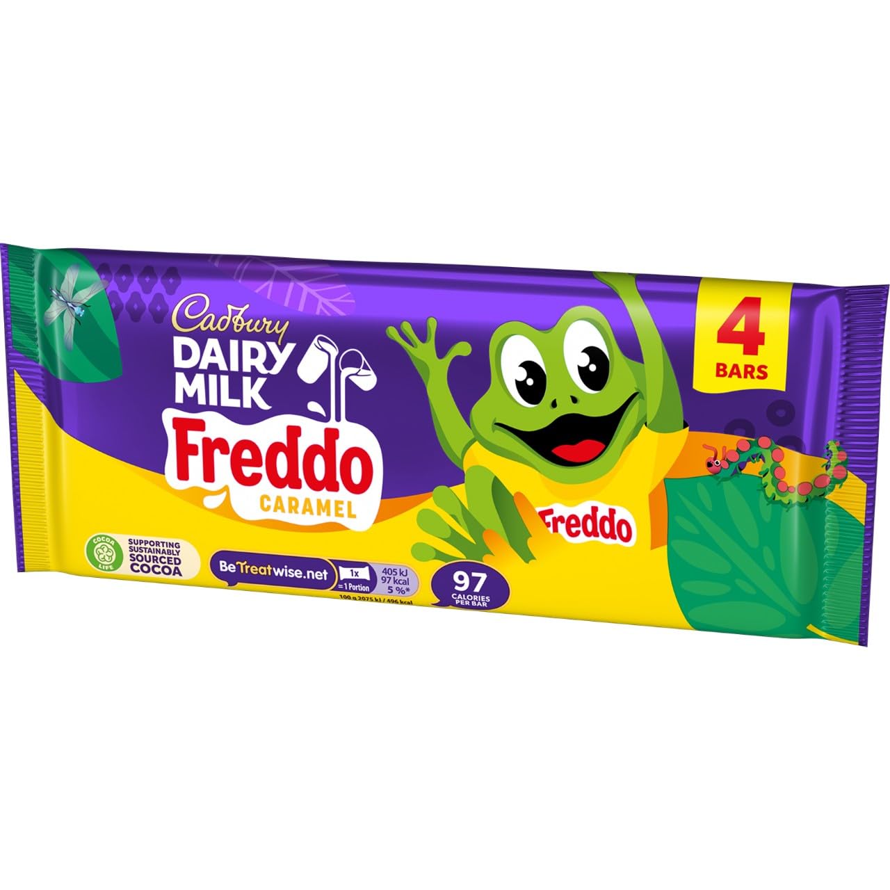 Cadbury Dairy Milk Freddo Karamell-Schokoriegel, 4 x 78 g große Leckereien