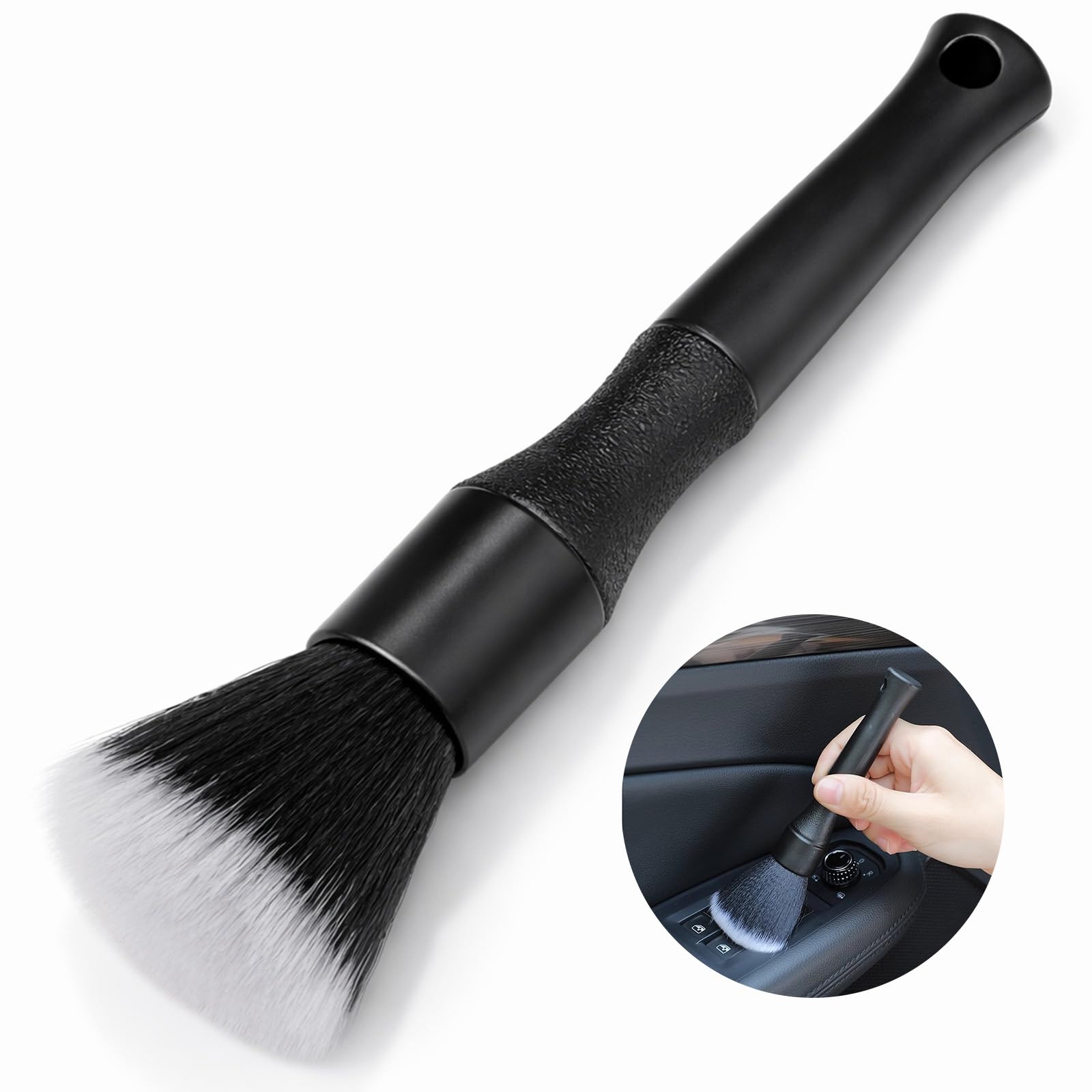 Admygo Car Detailing Brush - Ultra Soft PPS+PET Bristles | Metal-Free | Ergonomic Grip | 1 Pack 8
