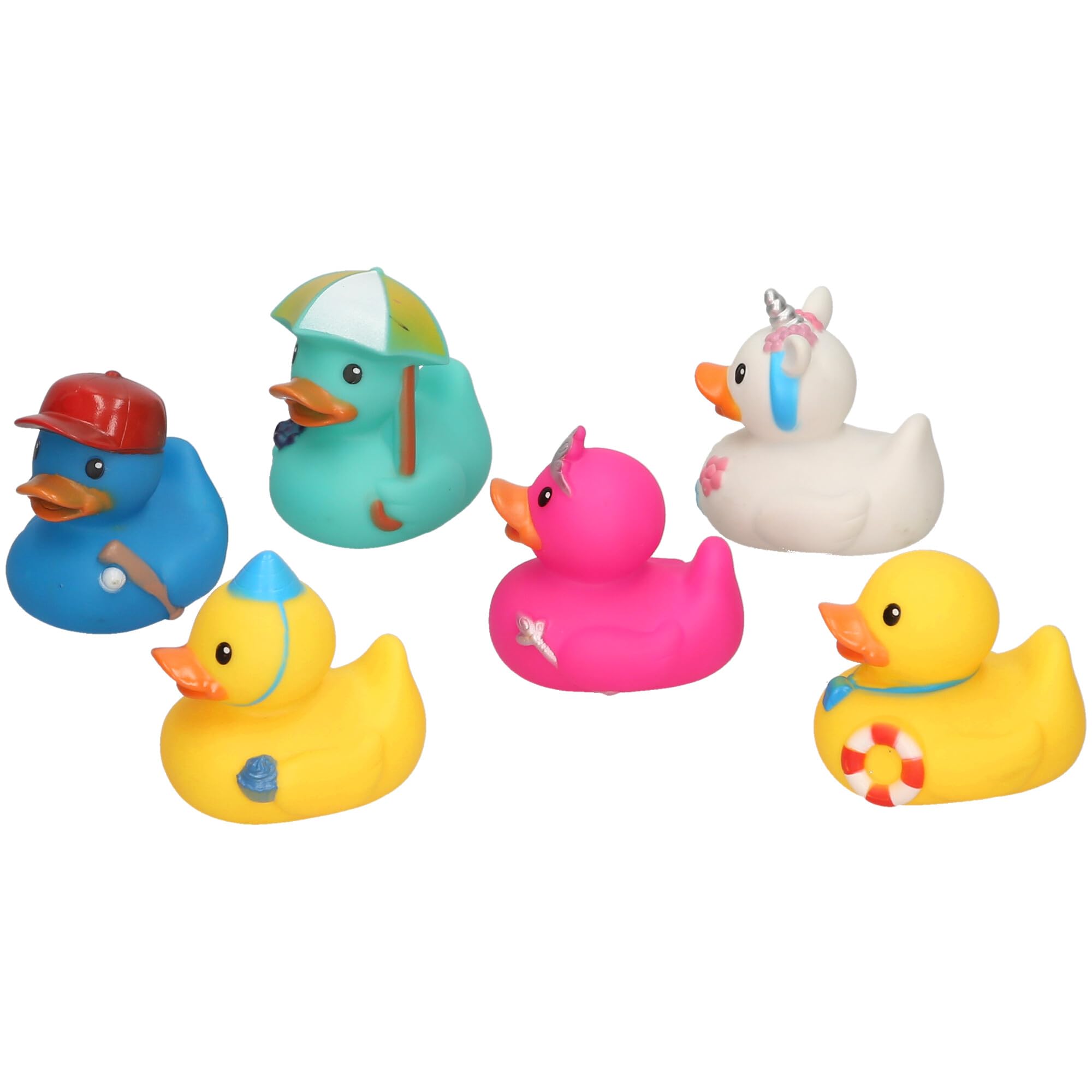 Atoz Rubber Duck Bath Toy Set - 6 Pack | Ages 0+ Months | Vinyl Material