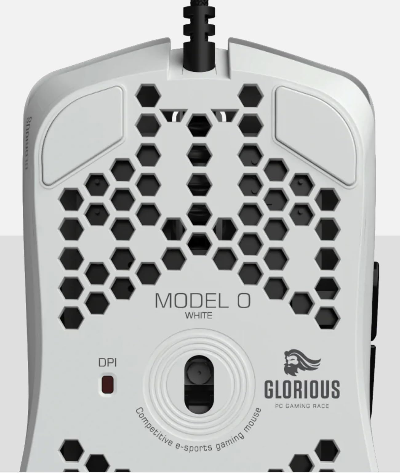 GLORIOUS Model O Wired Gaming Mouse - 67g Superlight Honeycomb Design, RGB, Pixart 3360 Sensor, Omron Switches, Ambidextrous - Matte White 6