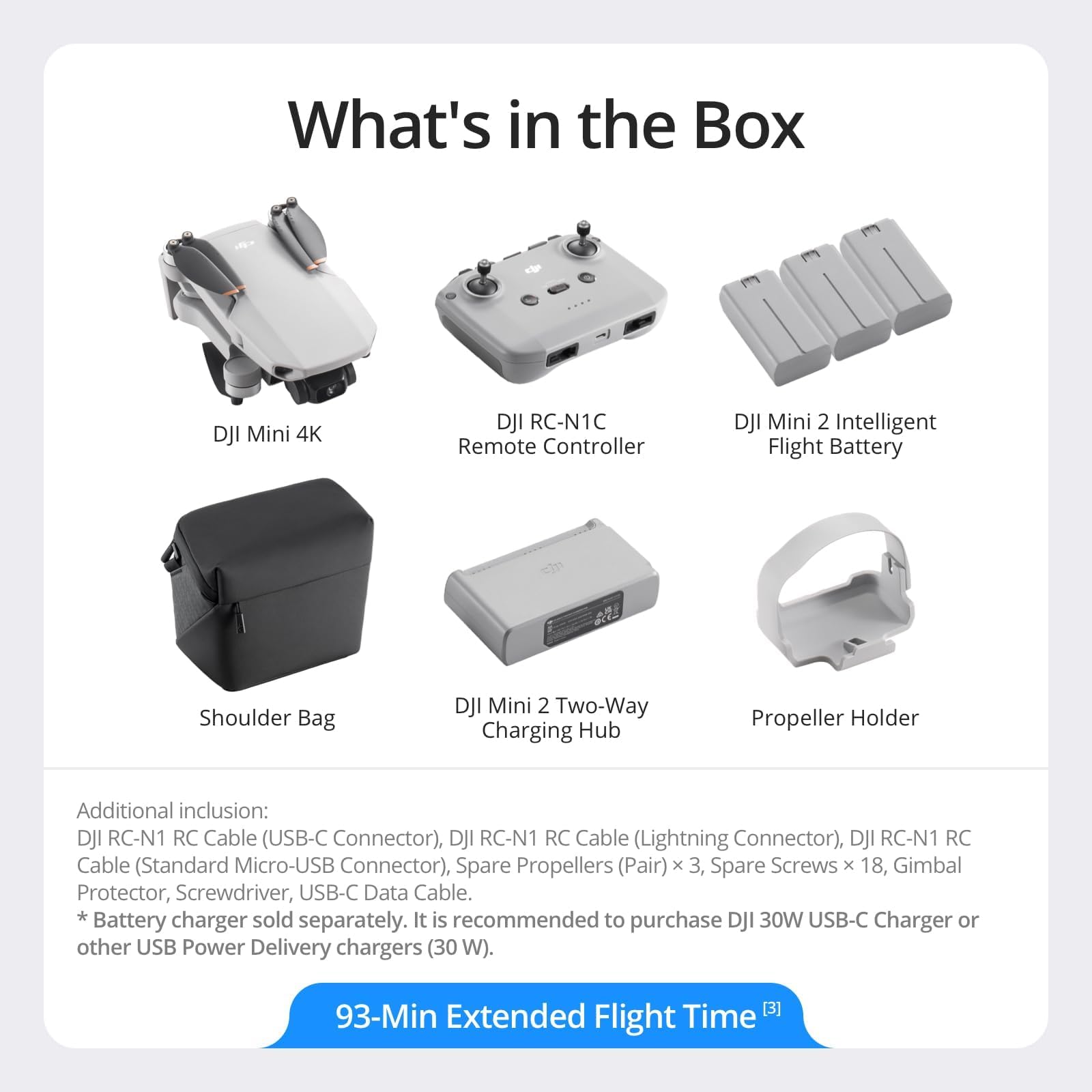 DJI Mini 4K Fly More Combo Drone with 4K UHD Camera, 3 Batteries, Charging Hub & Shoulder Bag - Grey 3