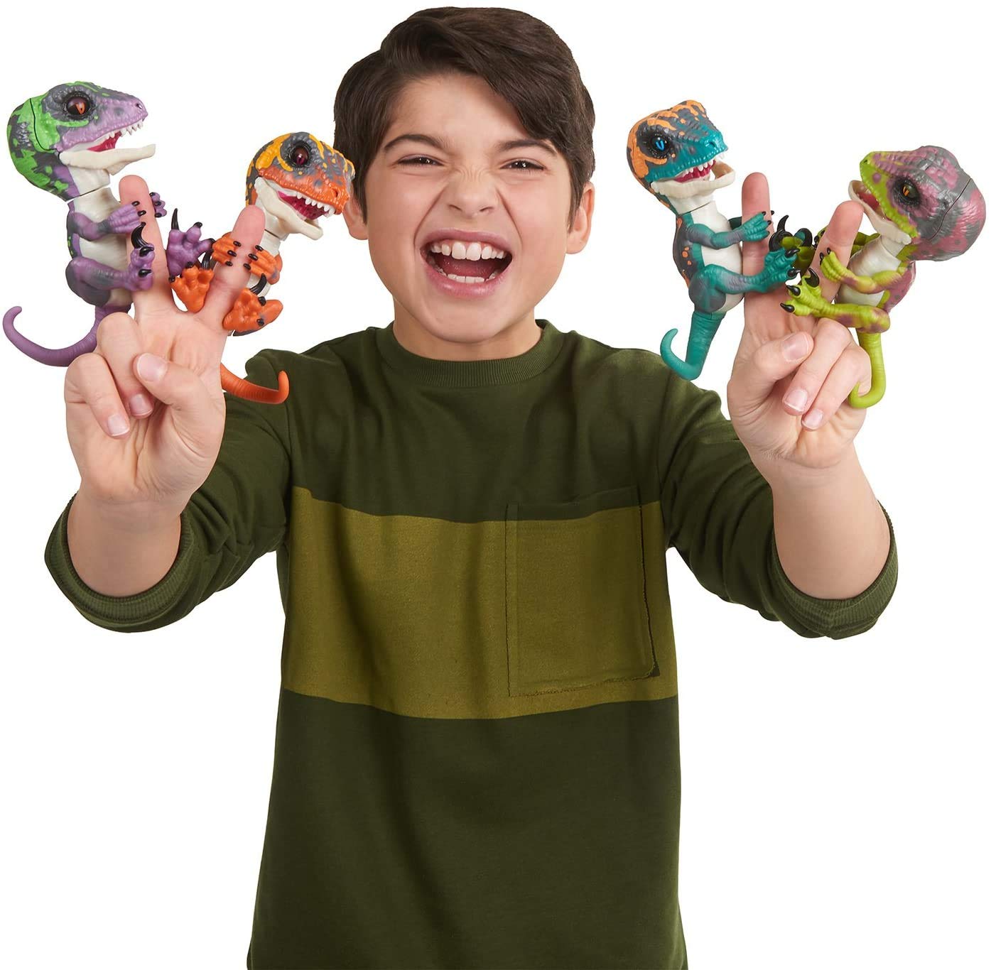 Fingerlings Untamed Raptor - Interactive Baby Dinosaur Toy - Stealth Green 6