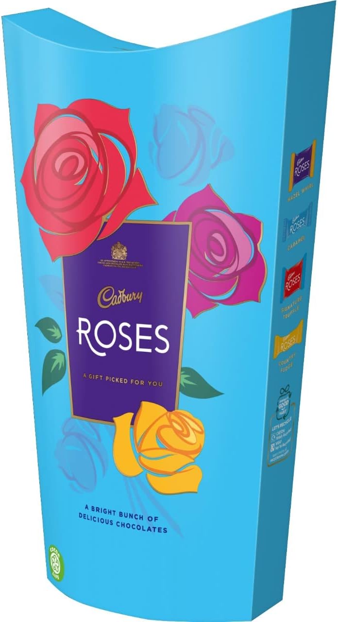 Cadbury Roses Chocolate Gift Carton 290g - Assorted Milk Chocolates, Toffee & Pralines