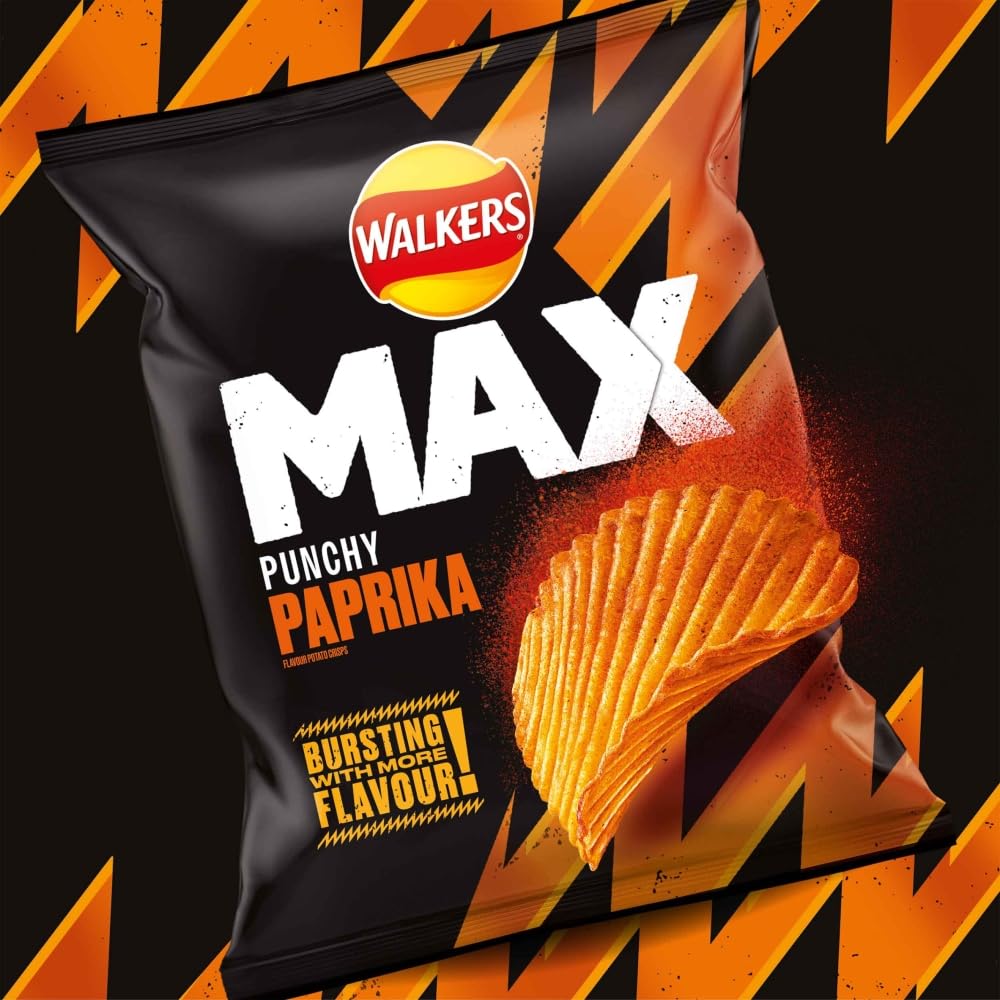 Walkers Max Punchy Paprika Crisps 50g (Pack of 24) 3