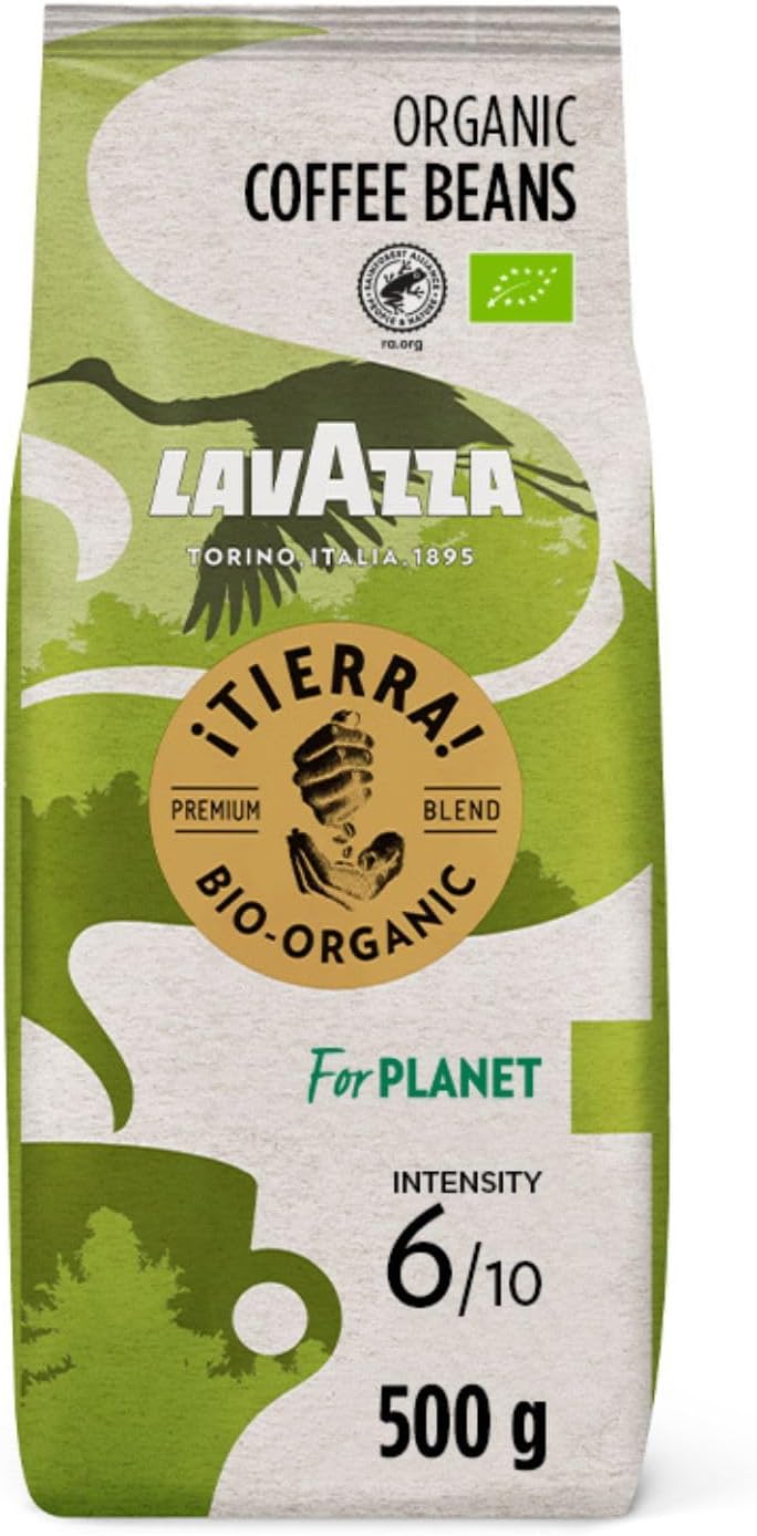 Lavazza Tierra For Planet Organic Whole Coffee Beans - 500g, Sustainable Arabica Blend