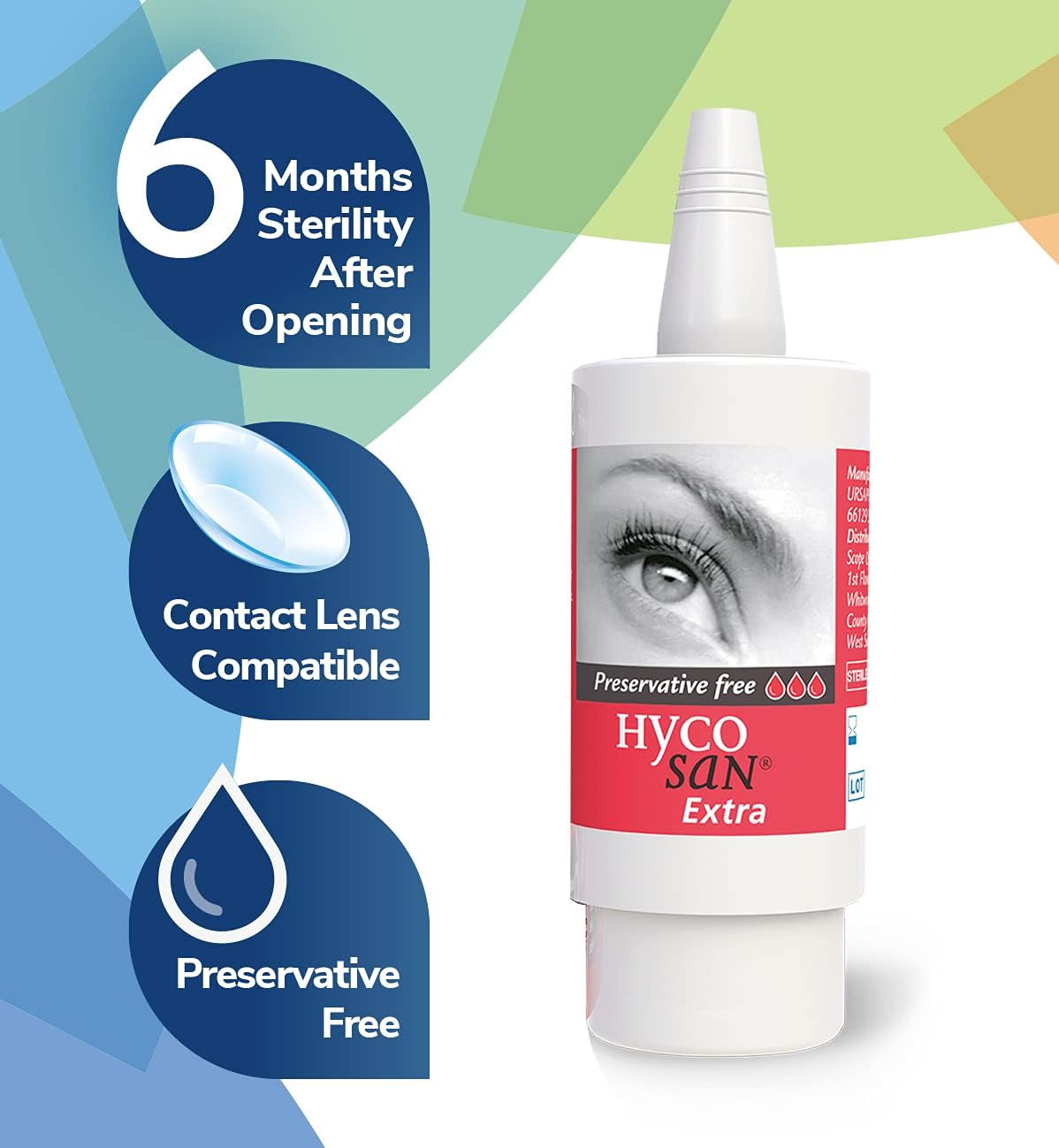 Hycosan Extra - Double Pack - Preservative Free Eye Drops with Sodium Hyaluronate 0.2% for Severe Dry Eye Relief 3