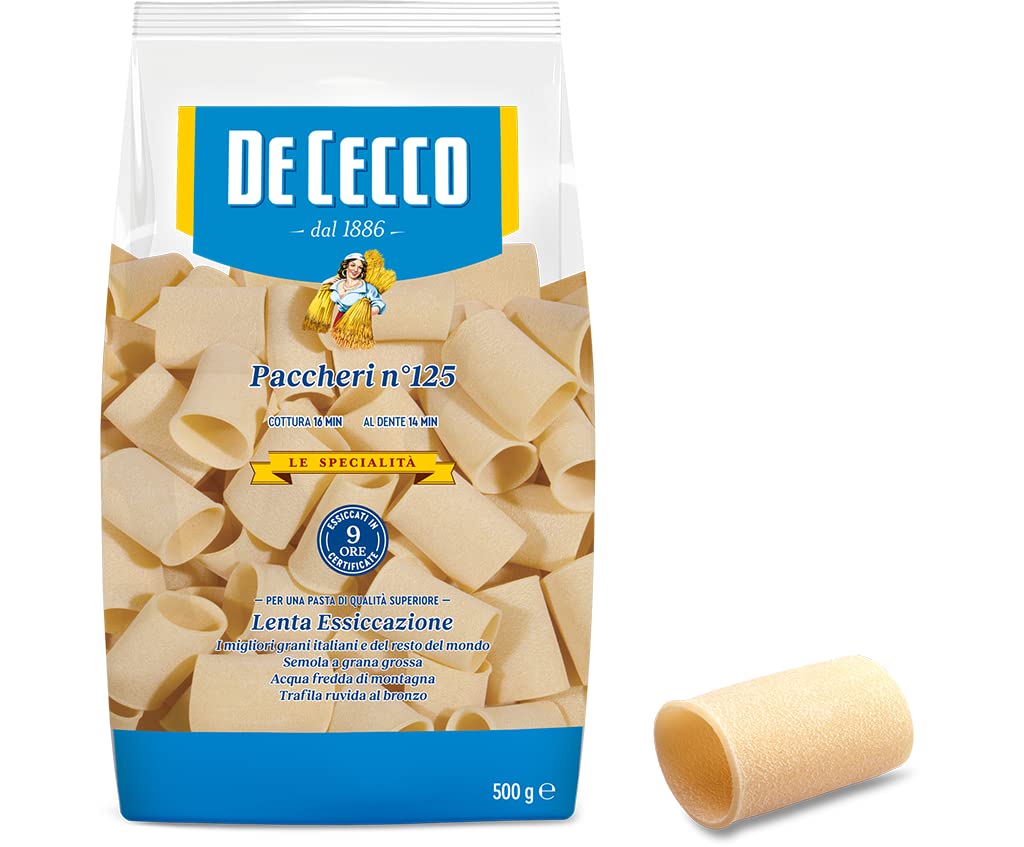 De Cecco Paccheri No. 125 Pasta - Bronze Cut, Premium Italian Durum Wheat | 500g