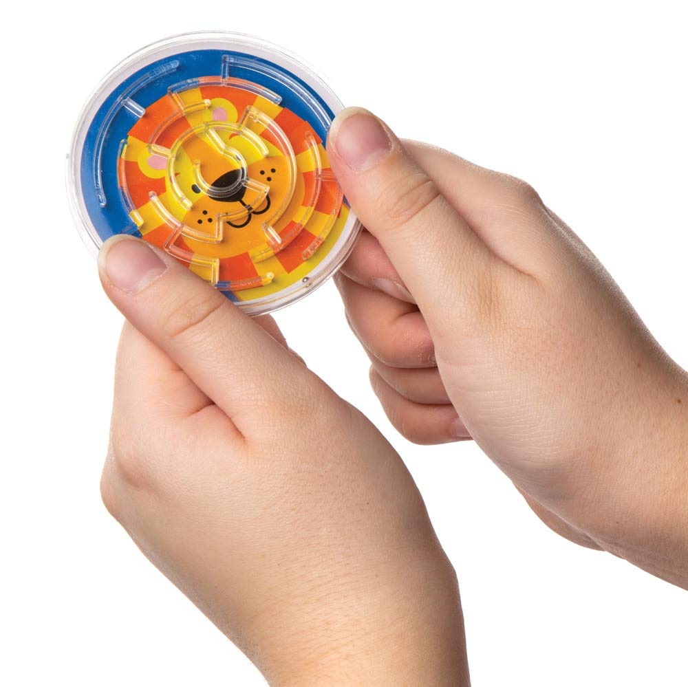 Baker Ross Jungle Chums Maze Games - Handheld Ball Maze Puzzle, Pack of 6, Plastic 3