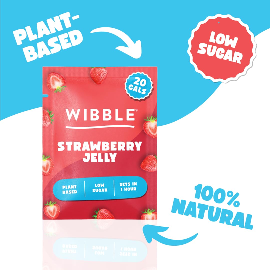 Wibble Natural Crystals 8-Pack Variety Jelly Powder - Plant-Based, Low Sugar, Low Calorie Vegan Jelly, 4 Flavors 4