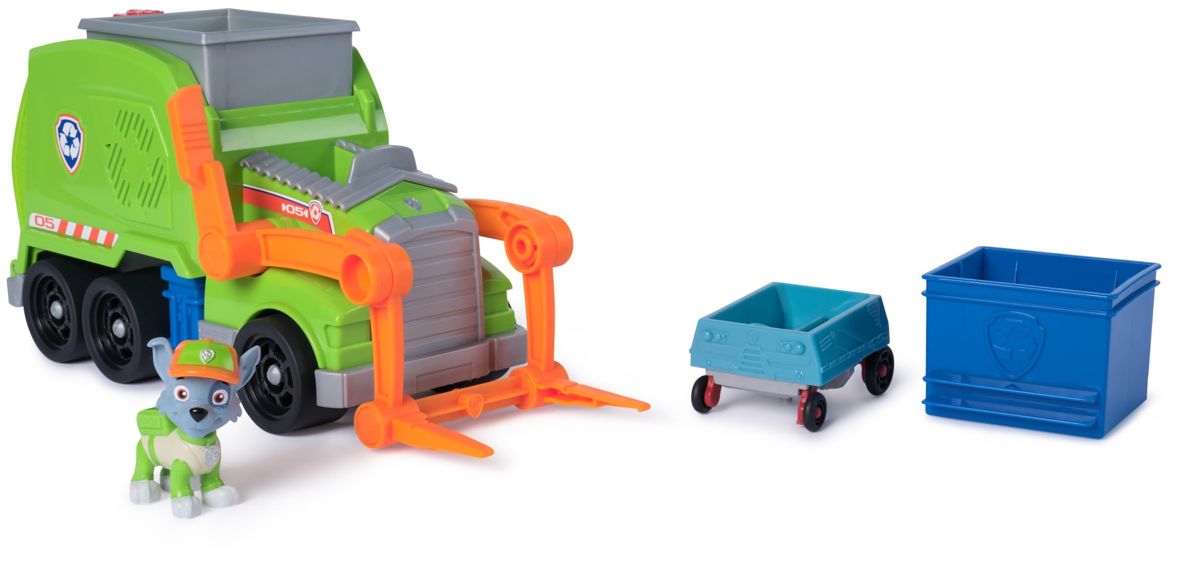 Paw Patrol Crush 'N' Roll Recycling Lorry with Rocky Action Figure & Mini Vehicle - Ages 3+