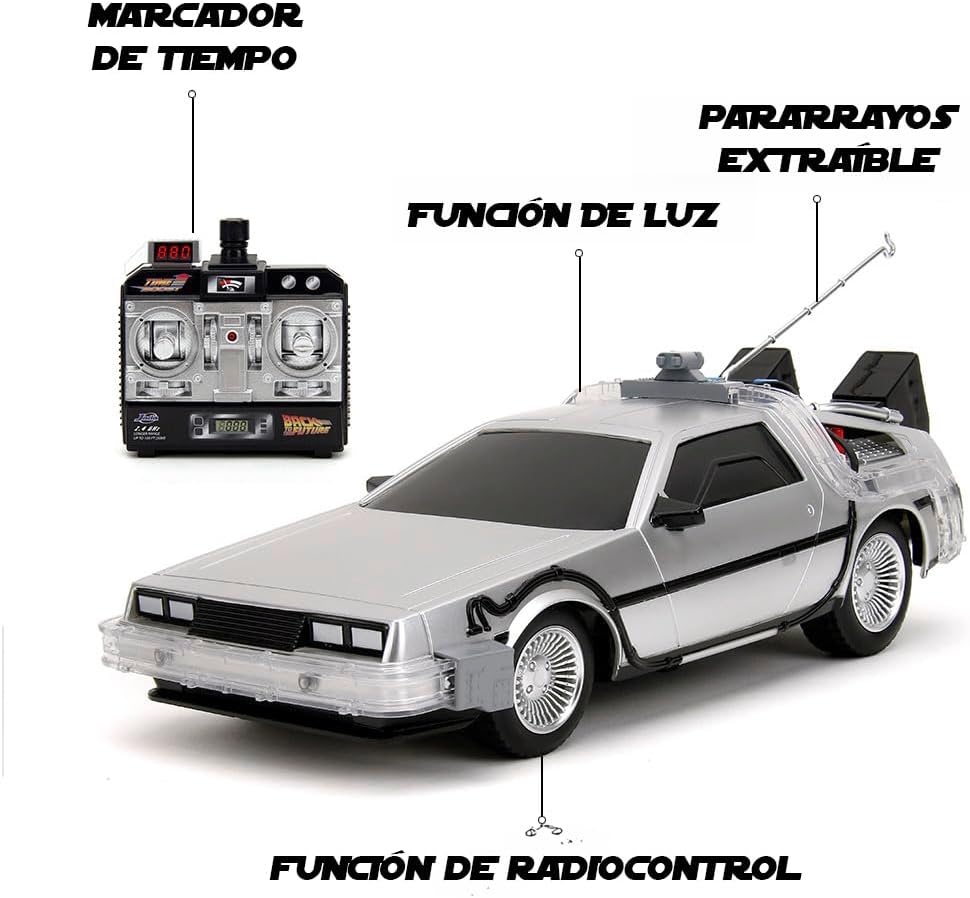Jada Back to the Future Time Machine Remote Controlled Vehicle - 1:16 Scale, Black 8