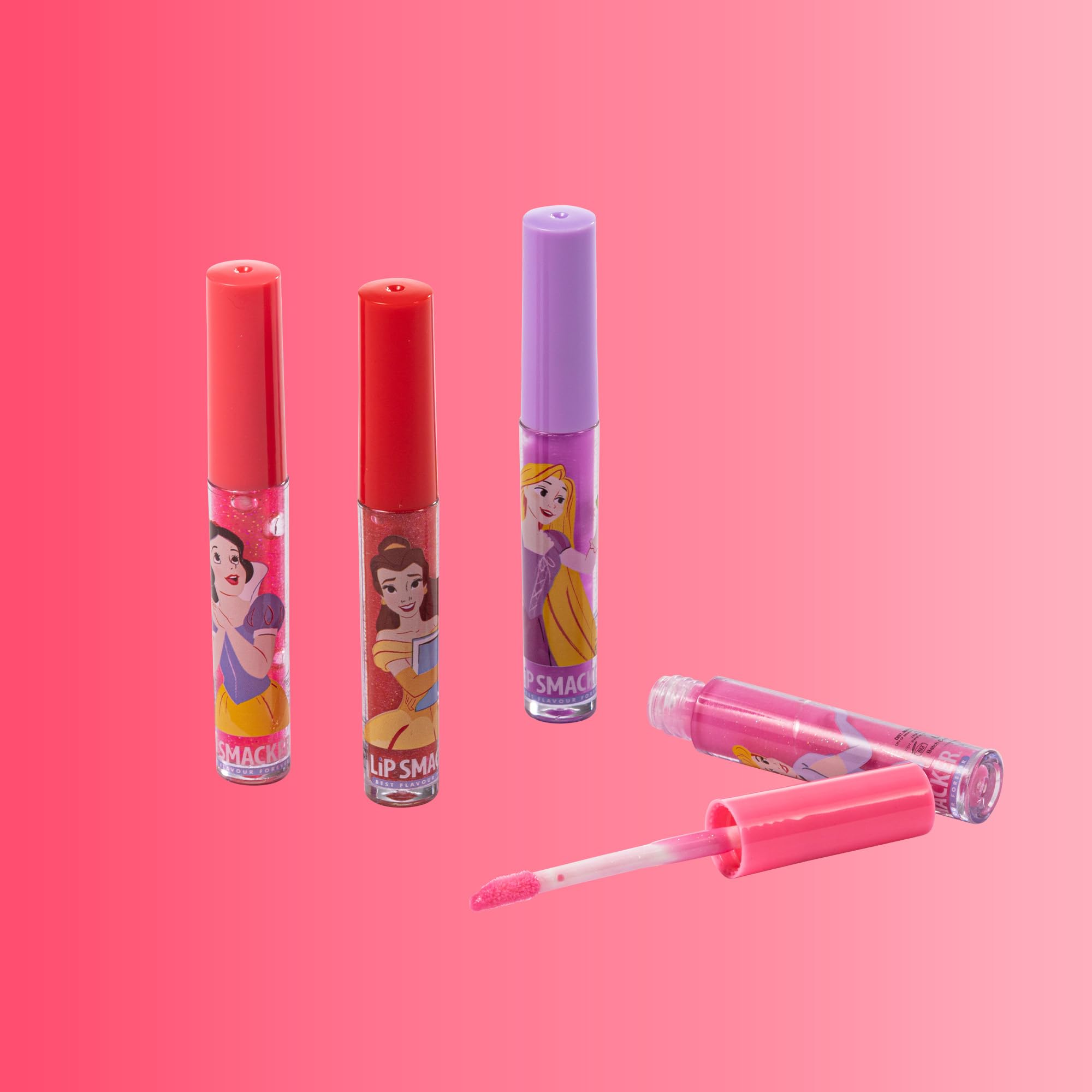 Lip Smacker Disney Princess Lip Gloss Set with 4 Colors and Zipper Pouch | Moisturizing 4