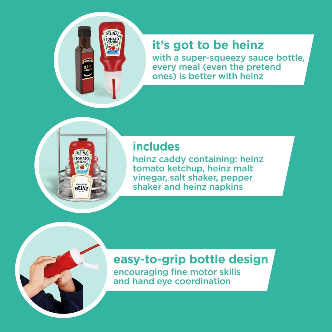 Casdon Heinz Sauce Caddy - 9-Piece Play Kitchen Set for Kids 3+ 4