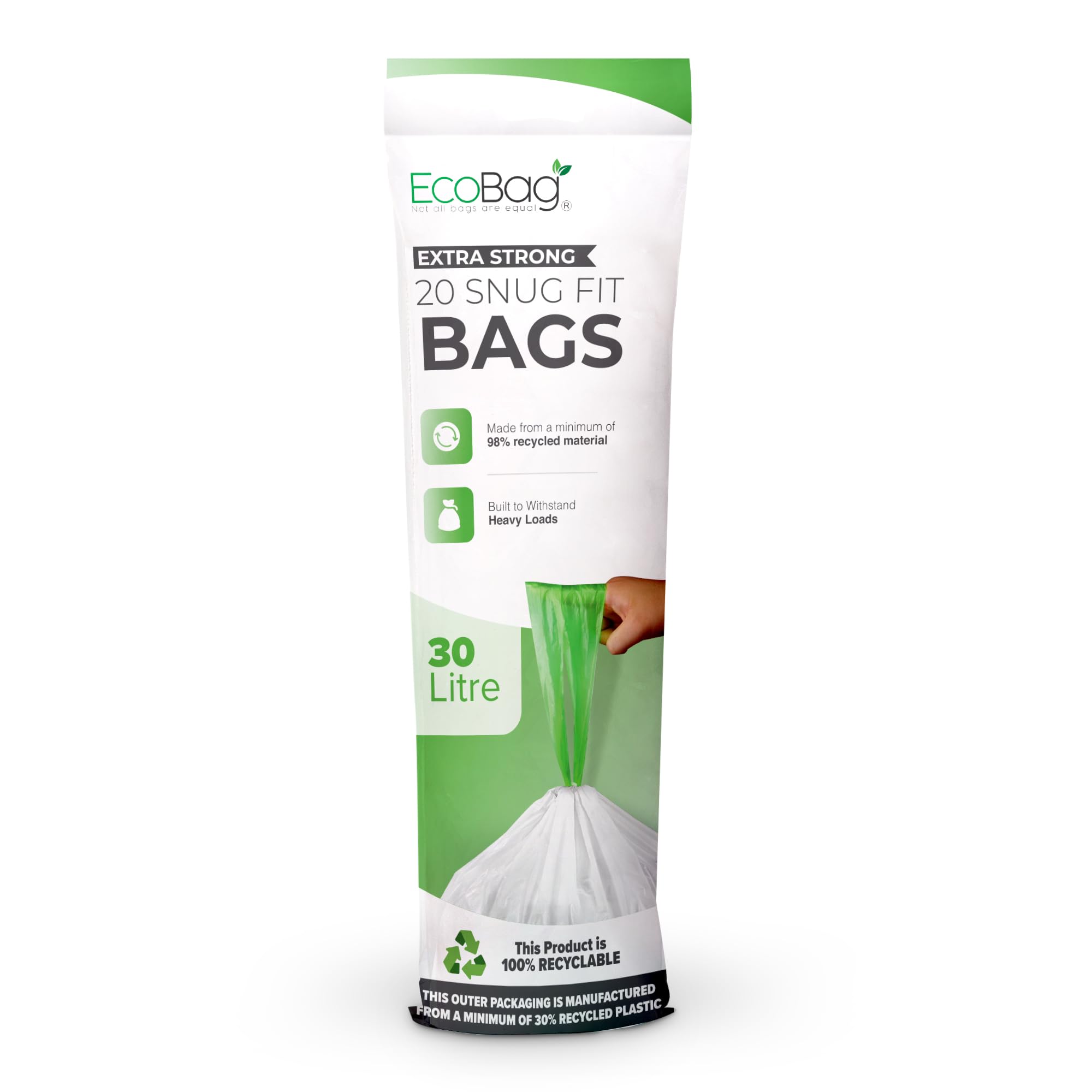 EcoBag Eco360 Extra Strong Drawstring Bin Liners 30L - 20 Bags