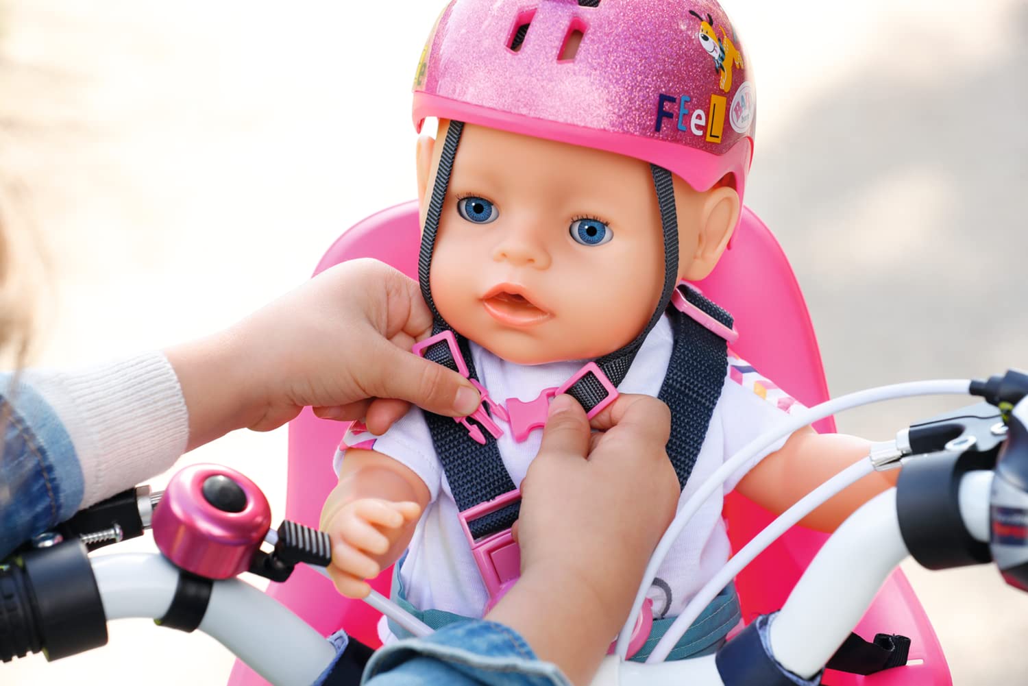 BABY Born 43 cm Doll Bike Helmet - Pink Glitter Safety Accessory for Kids 3+ 5