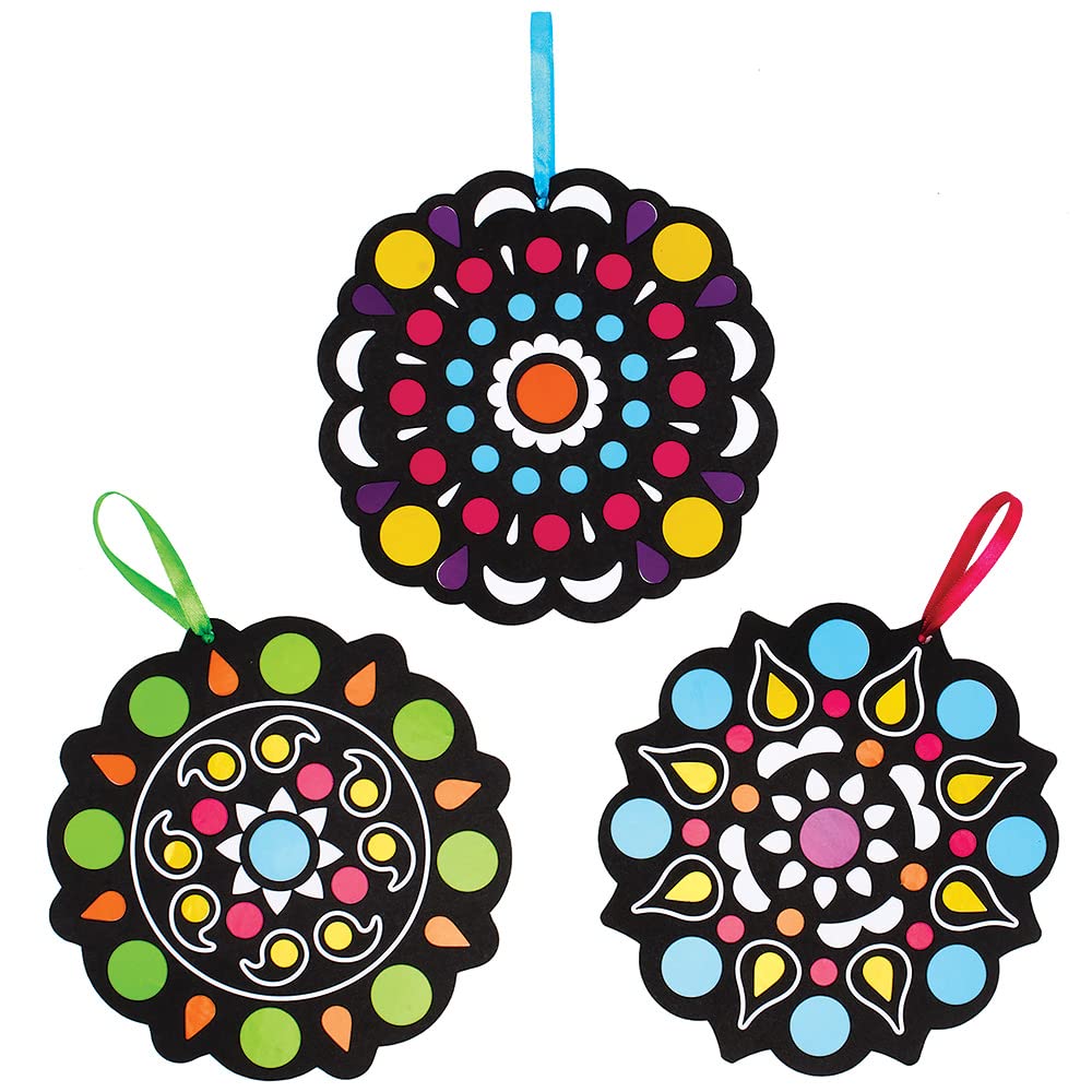 Baker Ross FX232 Rangoli Dotty Art Decorations - Pack of 12 Sticker Craft Kit 3