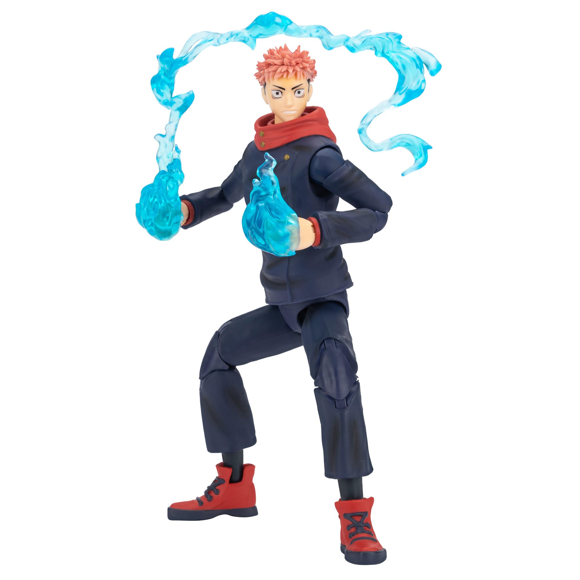 Total Anime Jujutsu Kaisen Yuji Itadori 6.5-Inch Poseable Figure with Swappable Faces & Effects