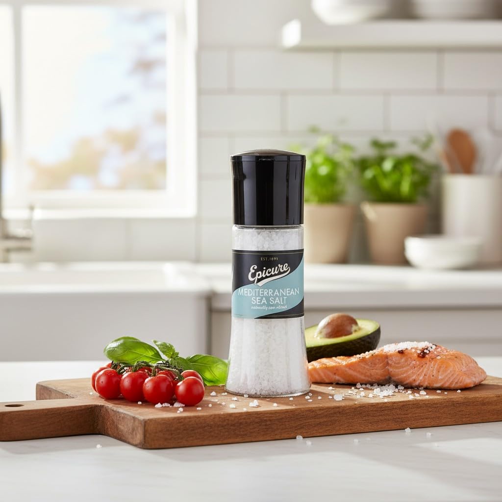 Epicure Mediterranean Sea Salt Grinder - All-Natural Flavor Enhancer | 270g 3