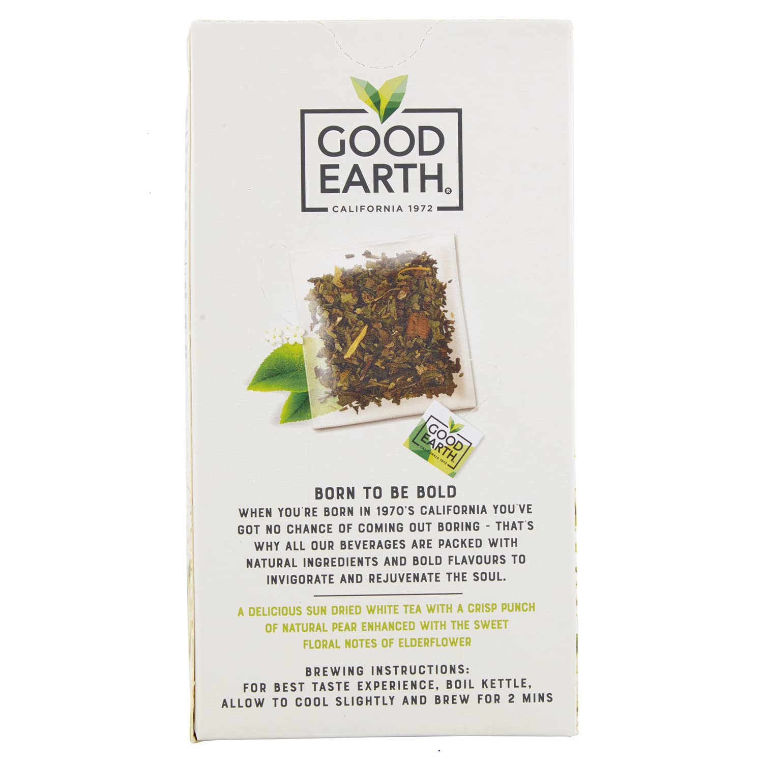Good Earth Tea Co. Weißer Tee, Holunderblüten- und Birnen-Loseblatt-Tee – 5 x 15 Tee 4