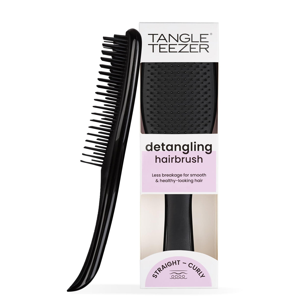 Tangle Teezer Ultimate Detangler Hairbrush - Detangles Wet & Dry Hair, Reduces Breakage | All Hair Types | Liquorice Black