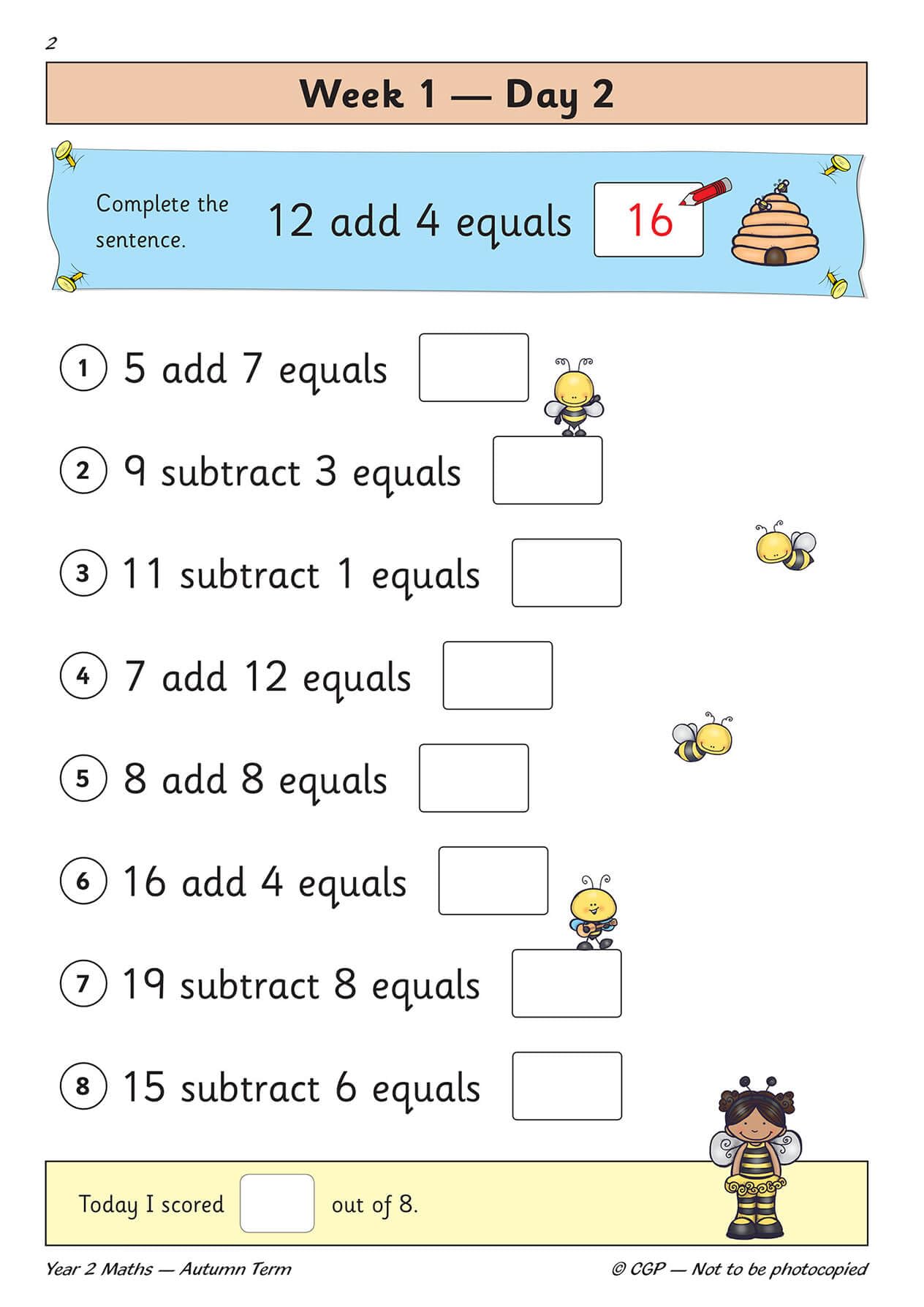 CGP KS1 Maths Year 2 Daily Practice Book - Autumn Term | Ages 6-7 | Paperback 3