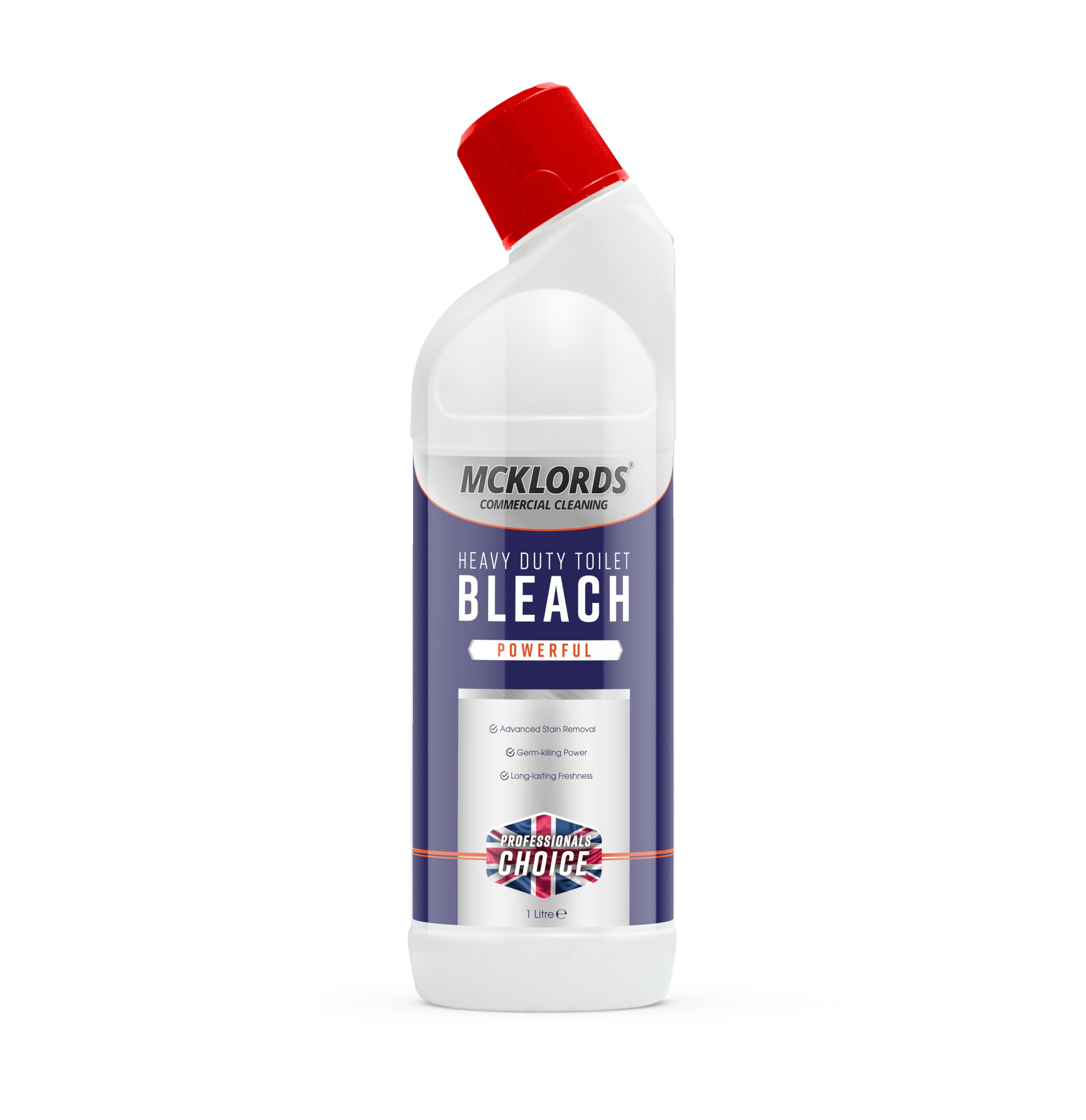McKLords Commercial Toilet Bleach Cleaner - Extra Strong Thick Formula | 1 Litre | Kills Germs