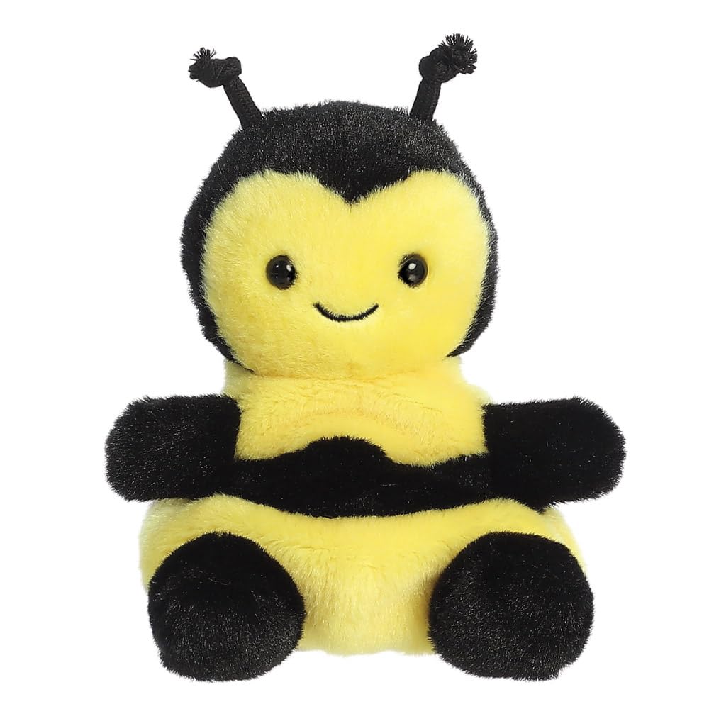 AURORA Palm Pals Queenie Bee Soft Toy | 5 Inch | Yellow & Black | Eco-Friendly