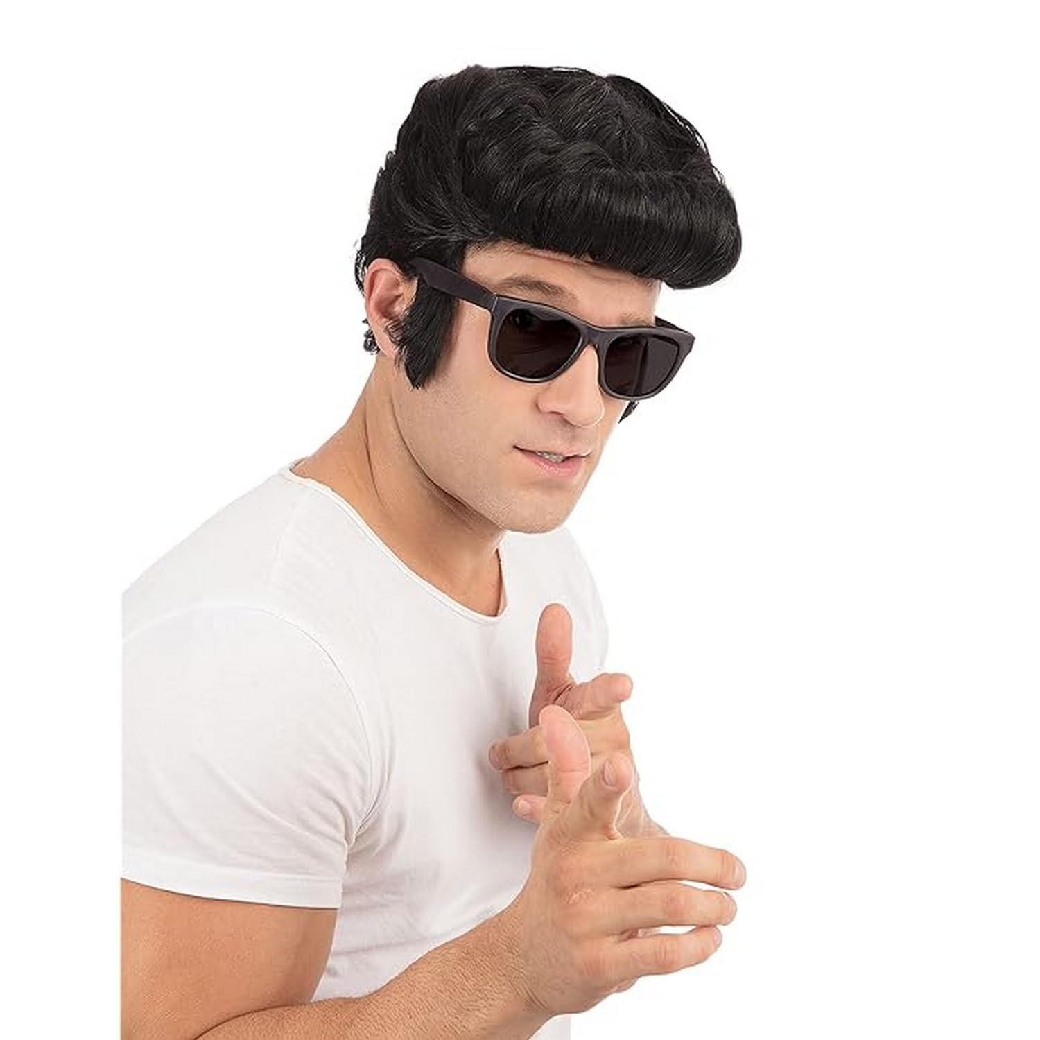 Bristol Novelty Greaser Wig - Black, One Size Fits Most Adults
