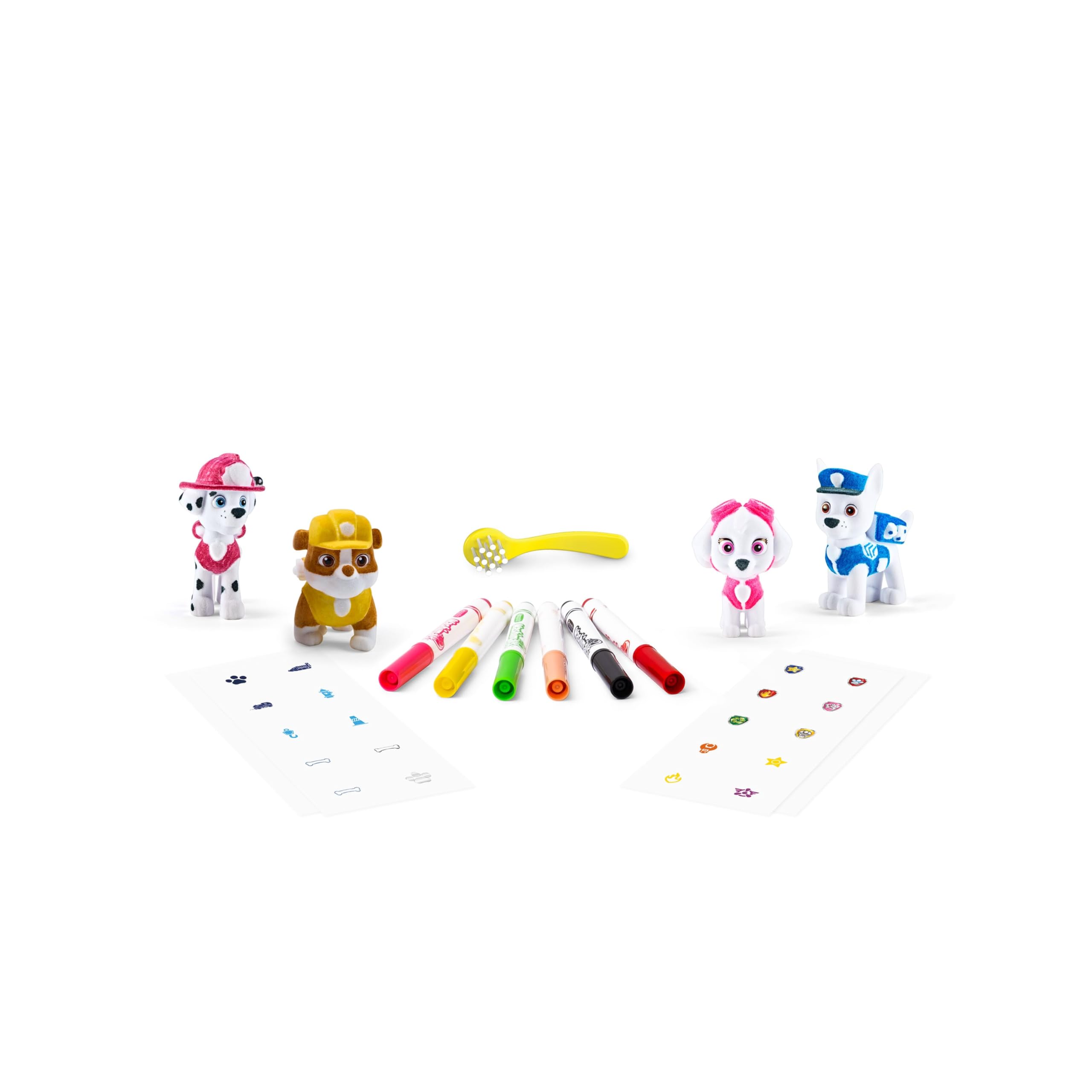 CRAYOLA Washimals Paw Patrol Activity Set - 4 Washable Plush Puppies, 6 Markers & Stickers for Creative Play