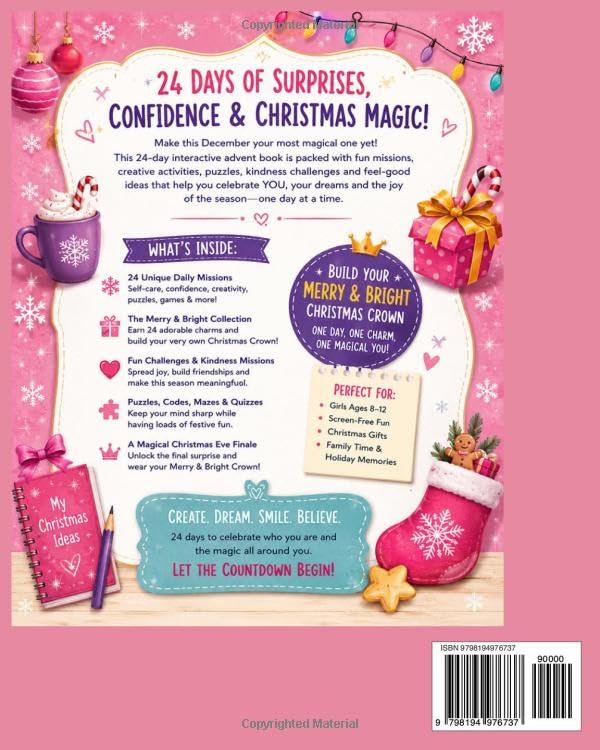 Advent Calendar for Girls 2026 - 24-Day Activity Book, Ages 8–12, Paperback