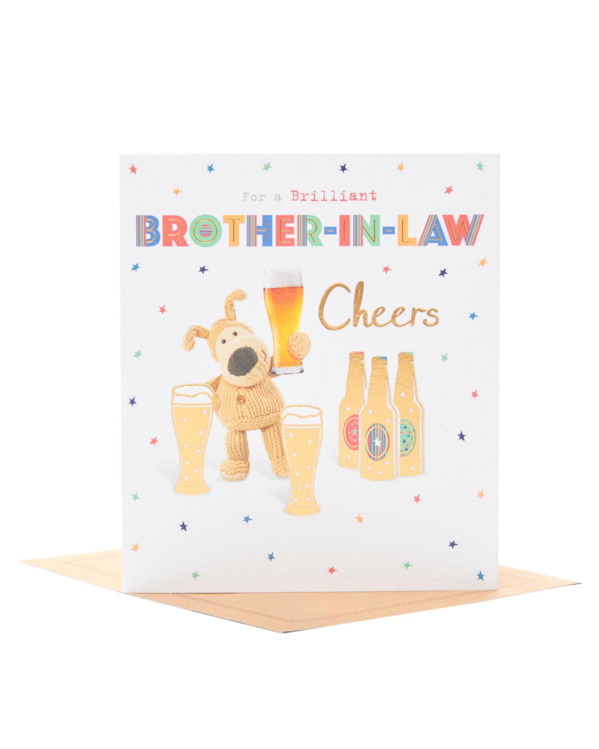 Boofle Birthday Card for Brother-in-Law with Gold Foil Detailing | 165 x 190 mm 1