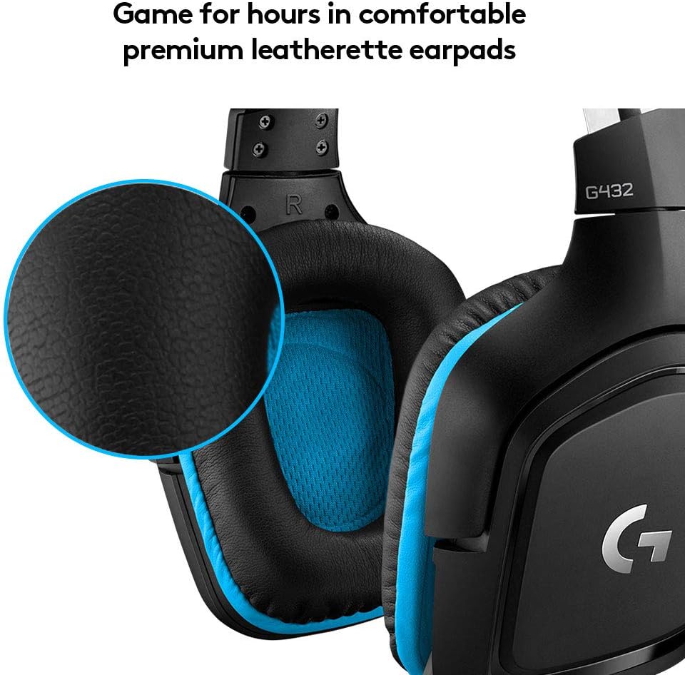 Logitech G432 Wired Gaming Headset with 7.1 Surround Sound, DTS Headphone:X 2.0, 50mm Drivers 6