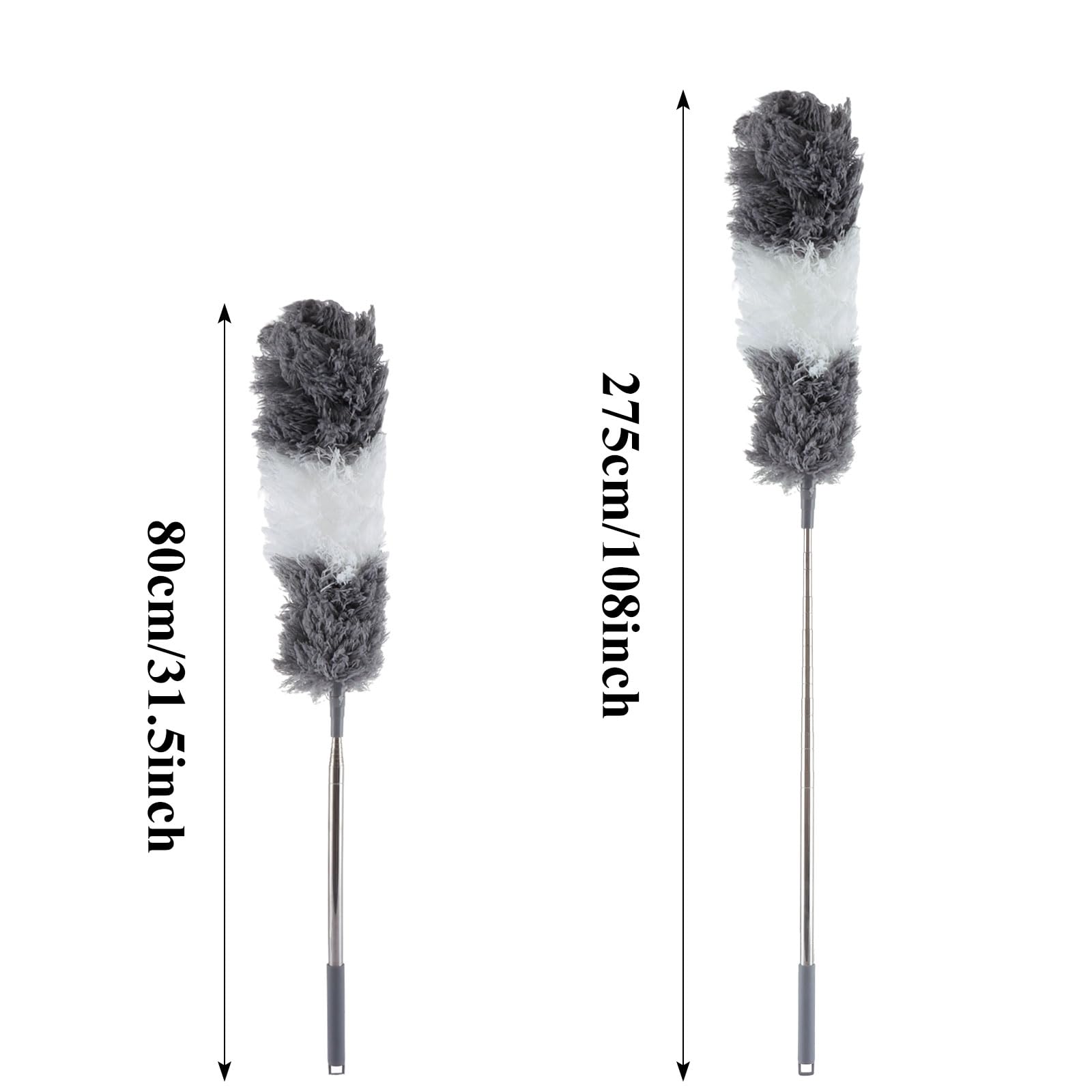 ASelected Extendable Microfiber Duster with 108" Telescoping Stainless Steel Pole 3