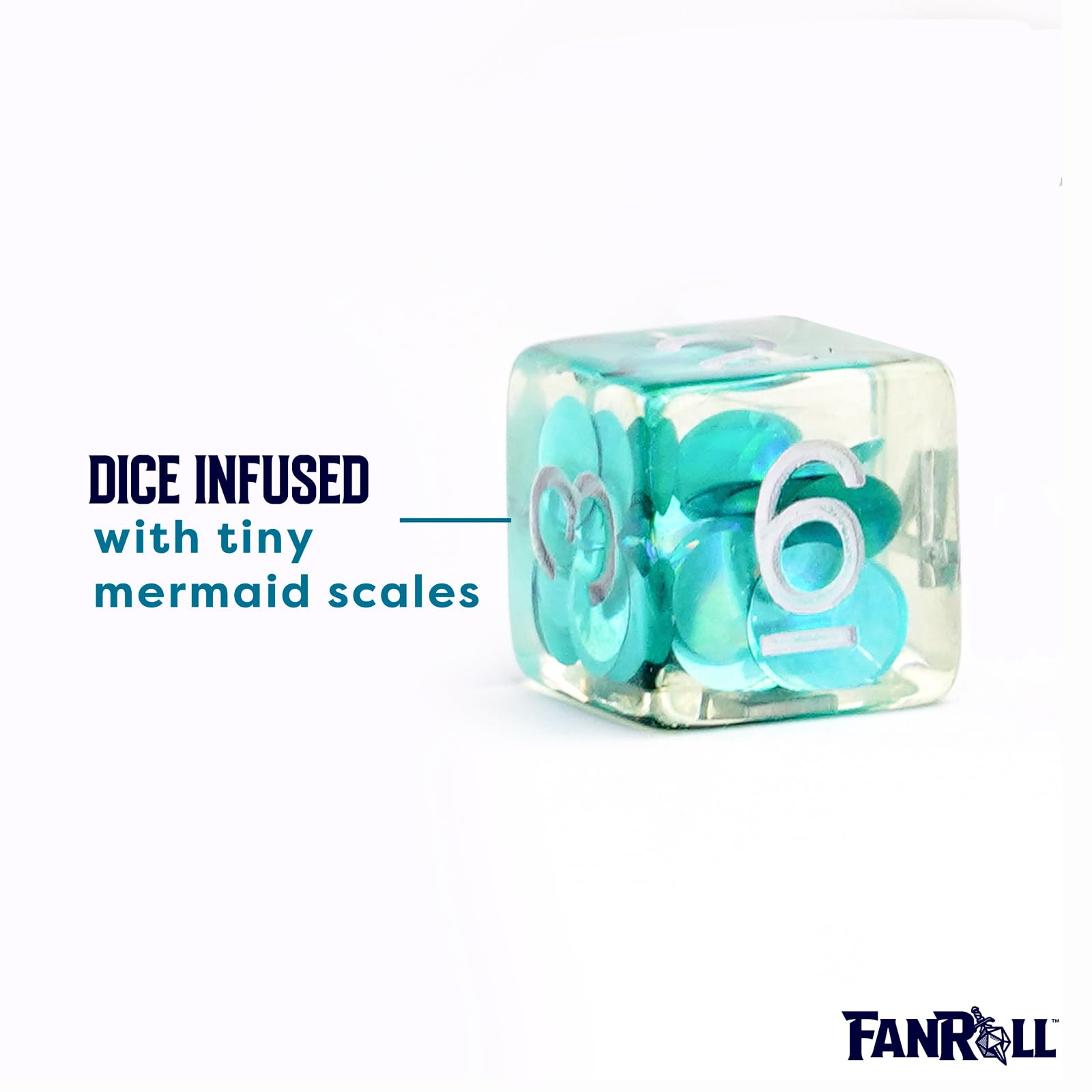 Metallic Dice Games Mermaid Scales 16mm Resin Polyhedral RPG Dice Set | 7 Pieces