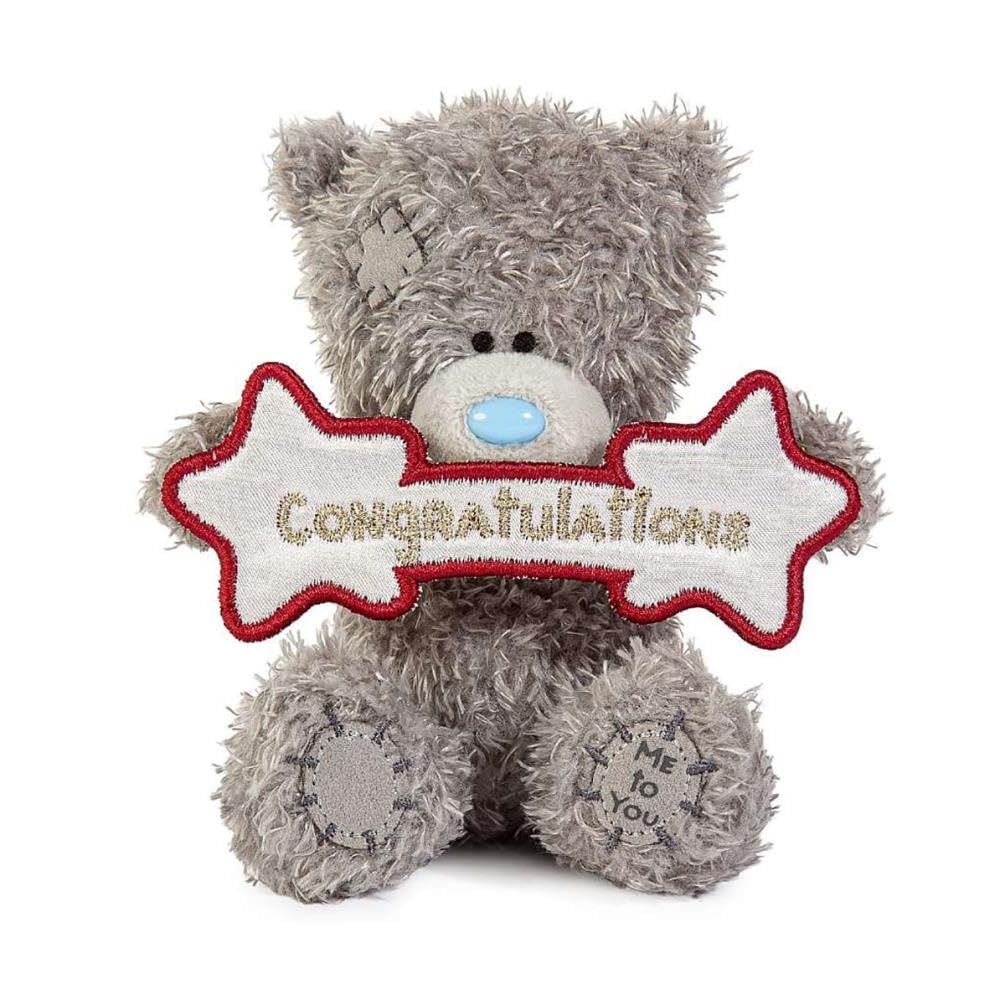 Me To You Tatty Teddy Congratulations Bear Plush | 10cm High | Soft Polyester