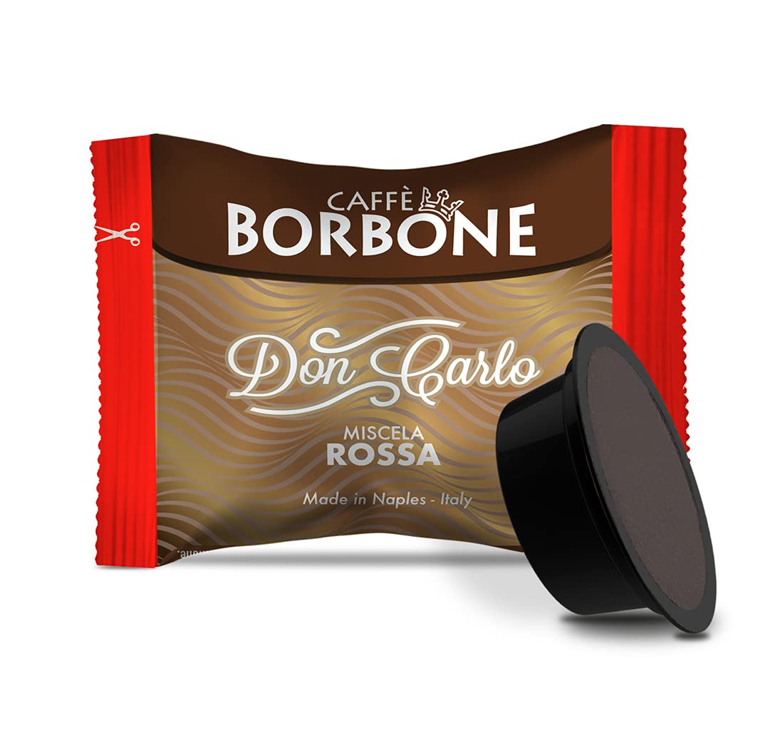 Caffè Borbone Don Carlo Red Blend - 50 Capsules Compatible with Lavazza A Modo Mio Machines