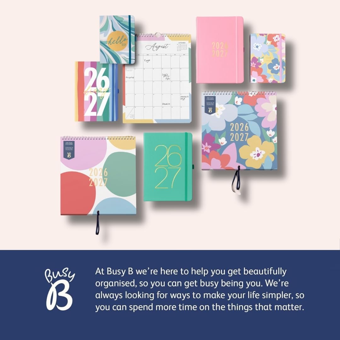 Busy B A5 Day-A-Page Academic Diary | Aug '26 - Aug '27 | Navy Spray Cover 4