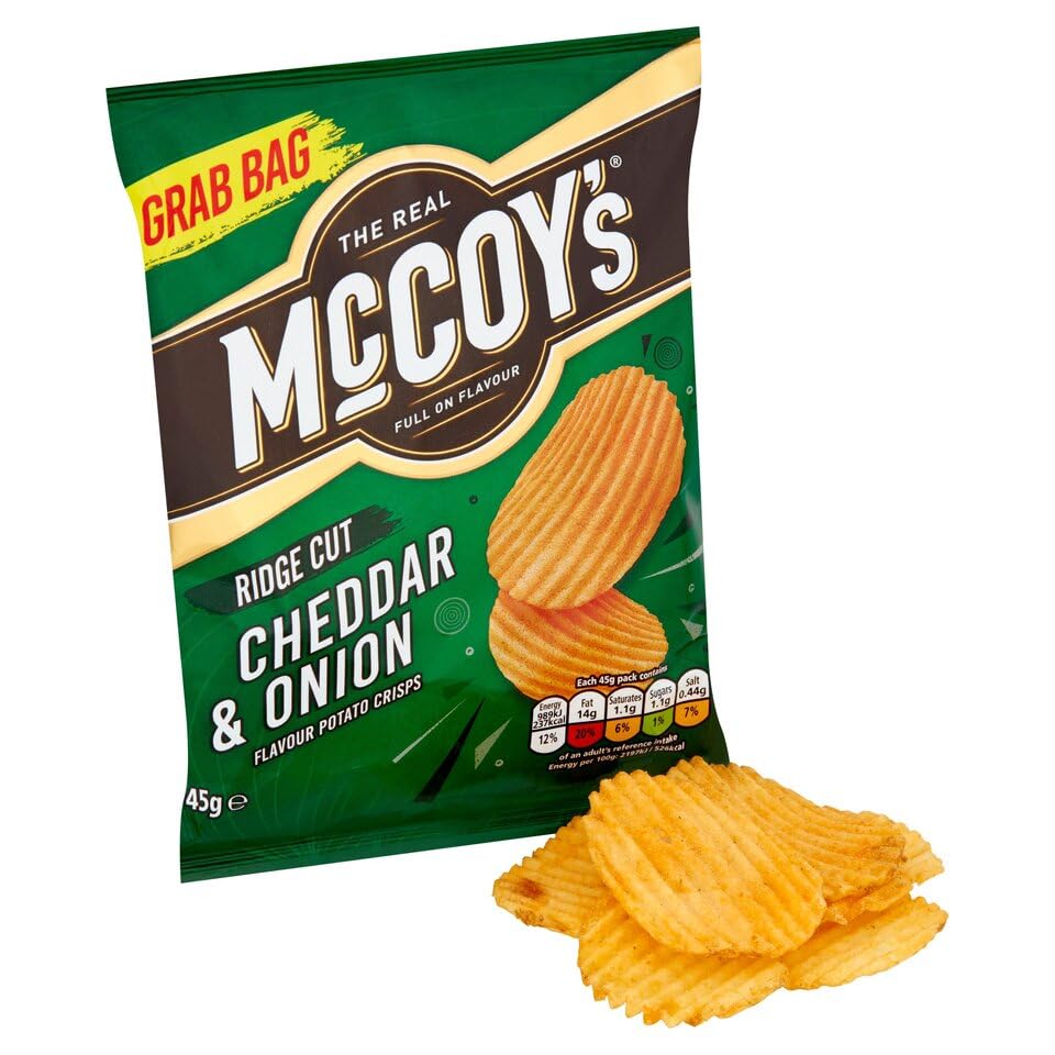 McCoys CHEDDAR & ONION Grab Bag Crisps 45g (Multipack of 36) 7